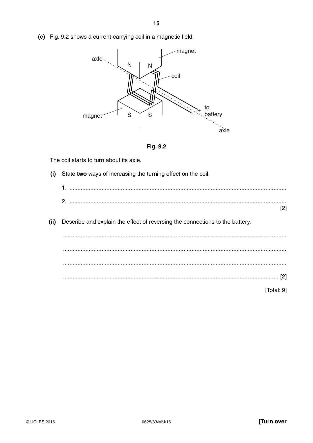 Cambridge IGCSE Physics 0625 2016 May/June Paper 3 · Variant 3 question paper, page 15 of 20
