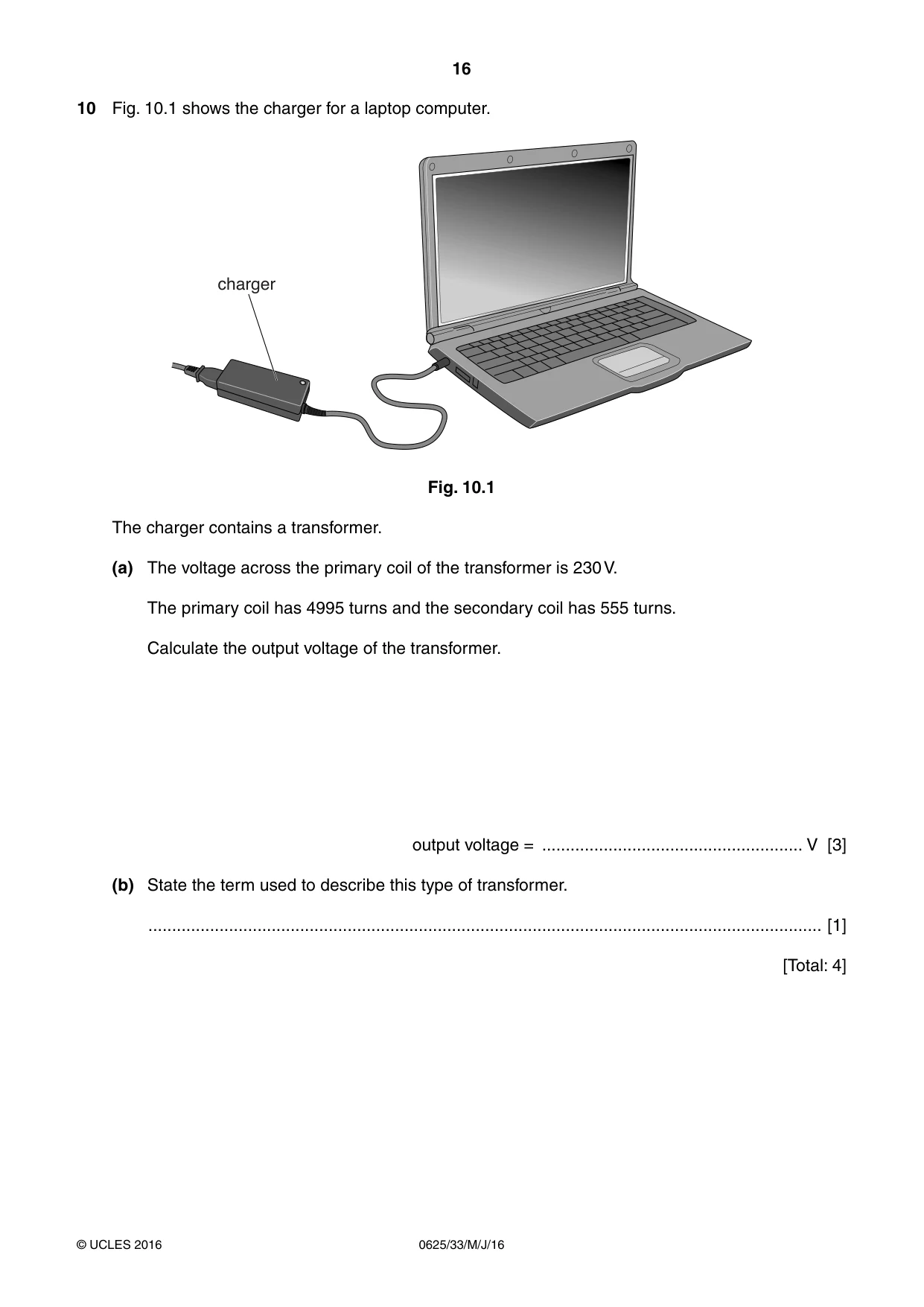 Cambridge IGCSE Physics 0625 2016 May/June Paper 3 · Variant 3 question paper, page 16 of 20