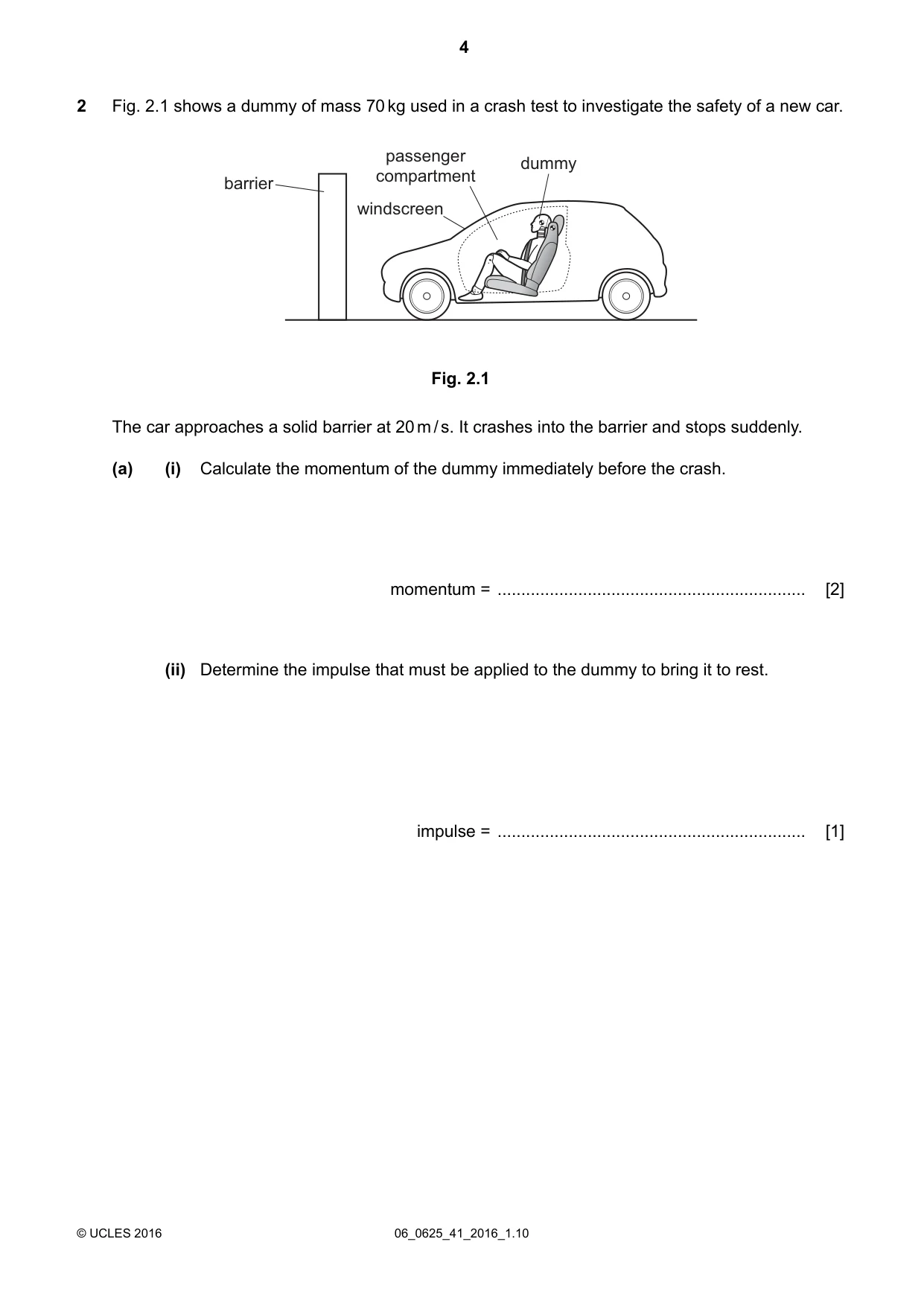 Cambridge IGCSE Physics 0625 2016 May/June Paper 4 · Variant 1 question paper, page 4 of 20