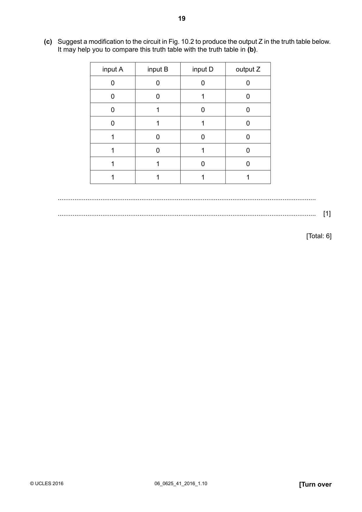 Cambridge IGCSE Physics 0625 2016 May/June Paper 4 · Variant 1 question paper, page 19 of 20