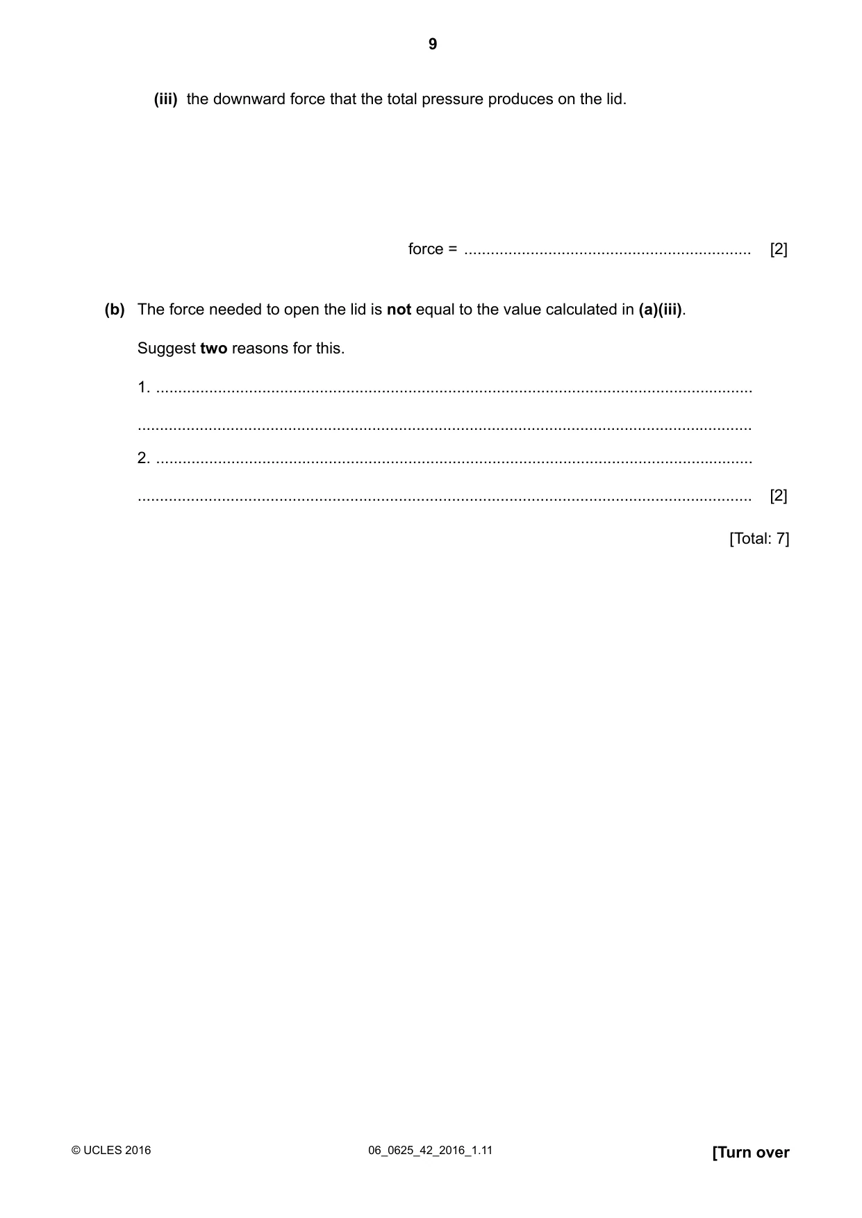 Cambridge IGCSE Physics 0625 2016 May/June Paper 4 · Variant 2 question paper, page 9 of 24
