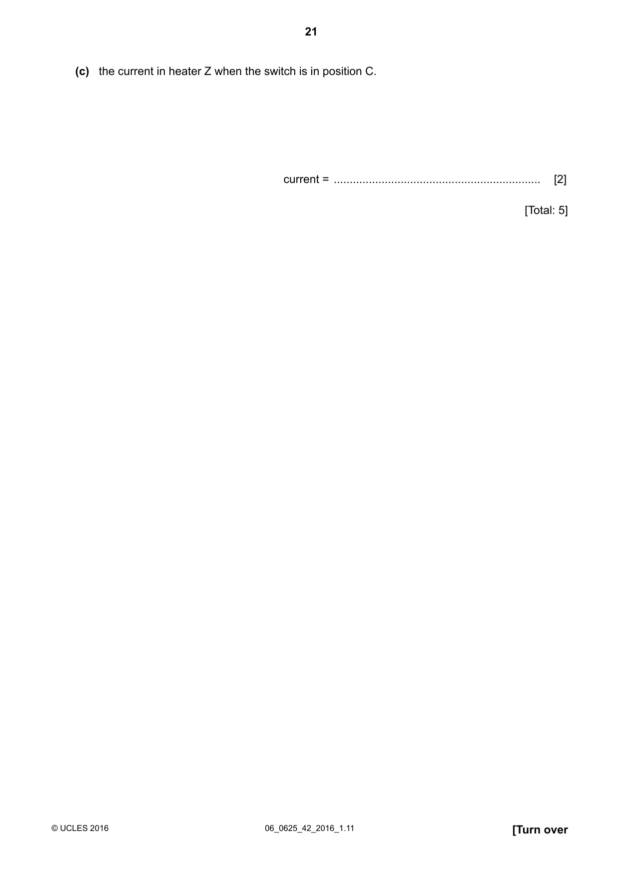 Cambridge IGCSE Physics 0625 2016 May/June Paper 4 · Variant 2 question paper, page 21 of 24