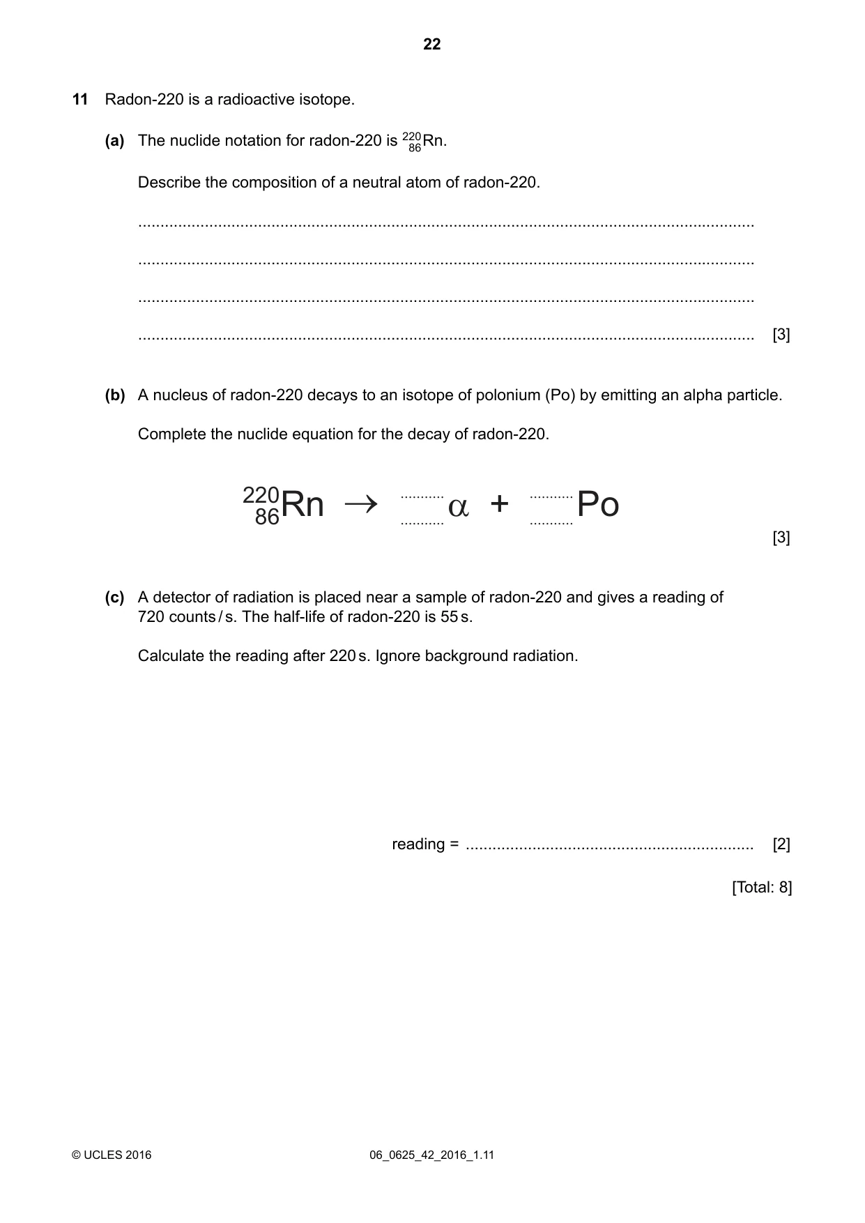 Cambridge IGCSE Physics 0625 2016 May/June Paper 4 · Variant 2 question paper, page 22 of 24