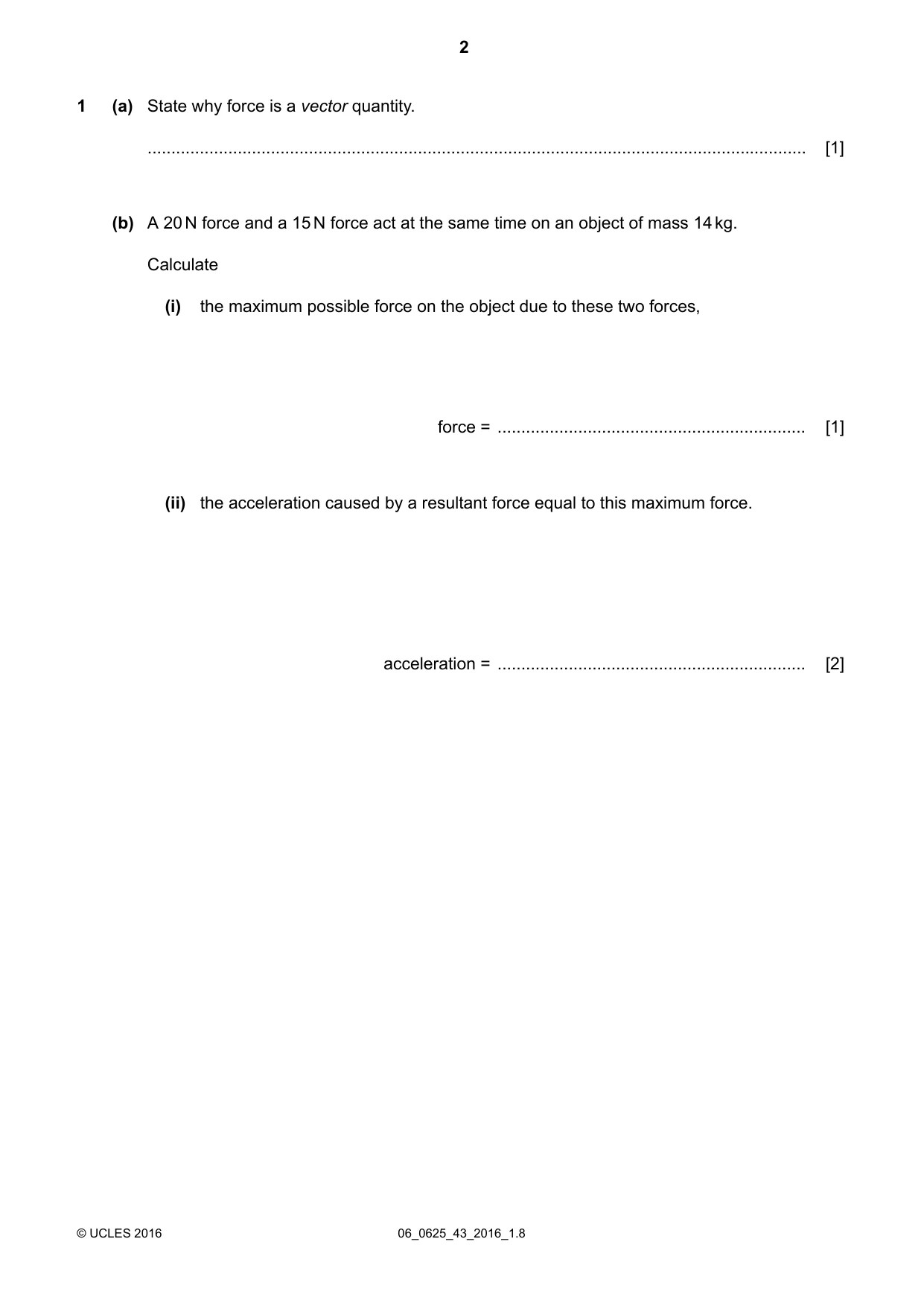 Cambridge IGCSE Physics 0625 2016 May/June Paper 4 · Variant 3 question paper, page 2 of 24