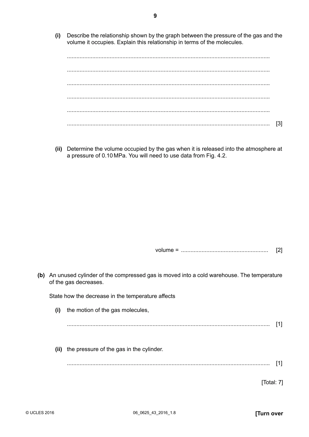 Cambridge IGCSE Physics 0625 2016 May/June Paper 4 · Variant 3 question paper, page 9 of 24