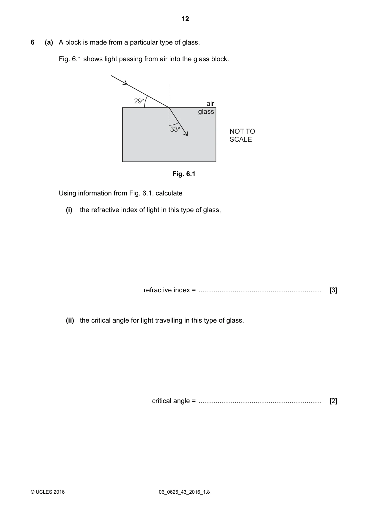 Cambridge IGCSE Physics 0625 2016 May/June Paper 4 · Variant 3 question paper, page 12 of 24
