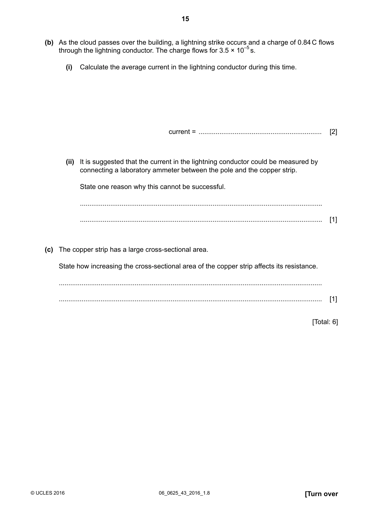 Cambridge IGCSE Physics 0625 2016 May/June Paper 4 · Variant 3 question paper, page 15 of 24