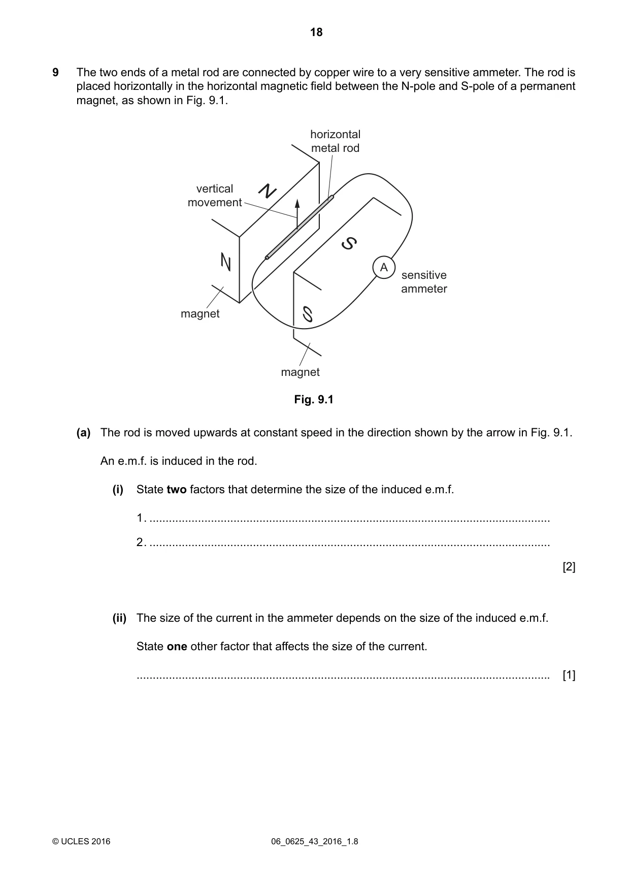 Cambridge IGCSE Physics 0625 2016 May/June Paper 4 · Variant 3 question paper, page 18 of 24