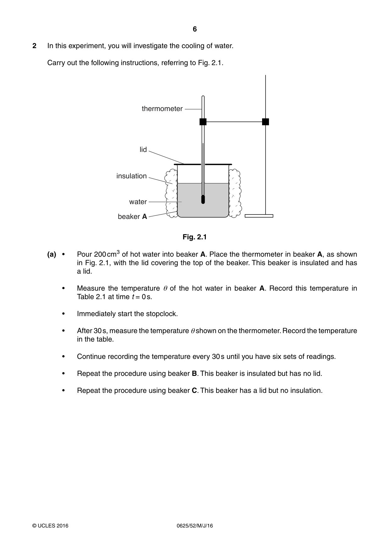 Cambridge IGCSE Physics 0625 2016 May/June Paper 5 · Variant 2 question paper, page 6 of 16