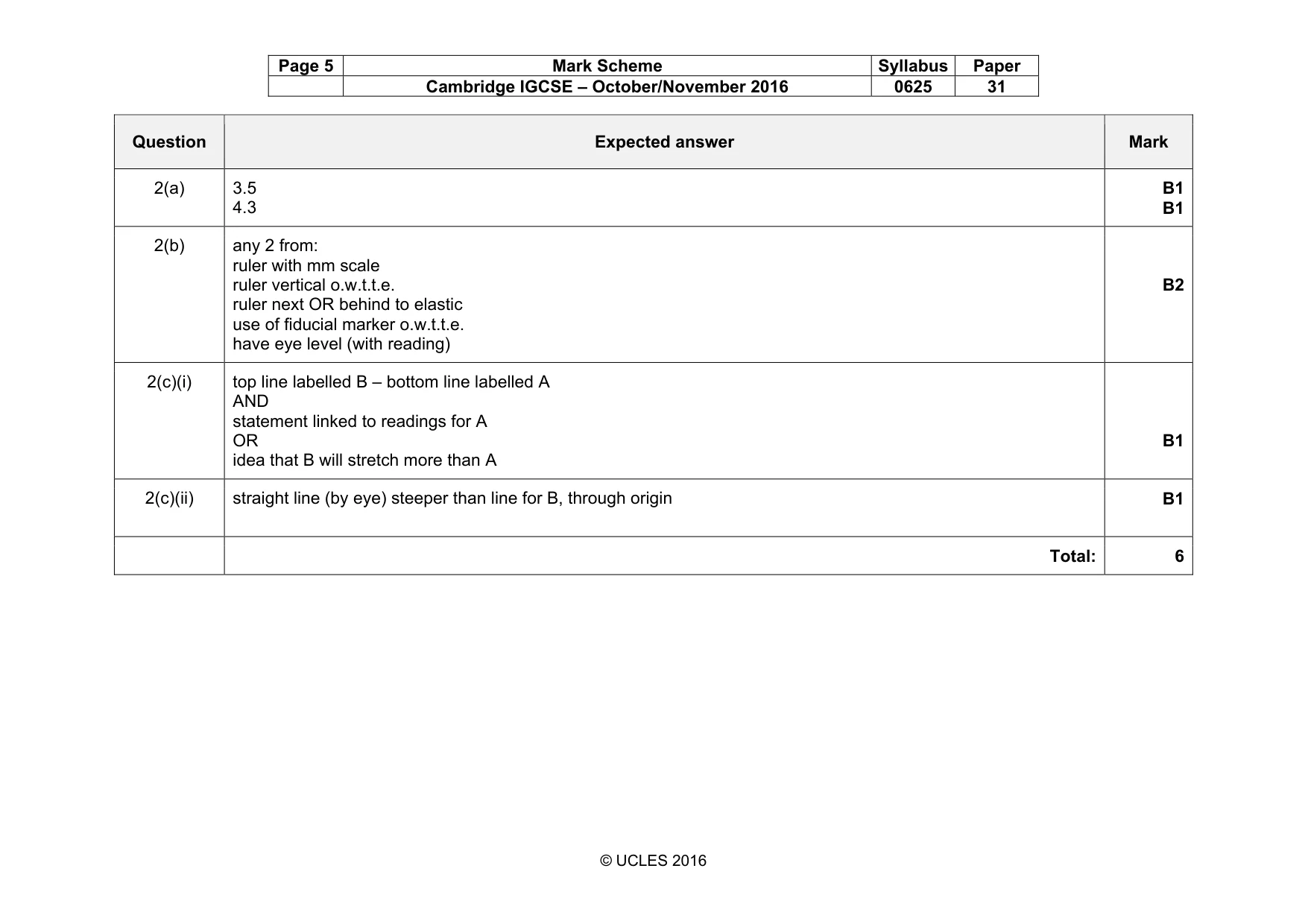 Mark scheme, page 5 of 13