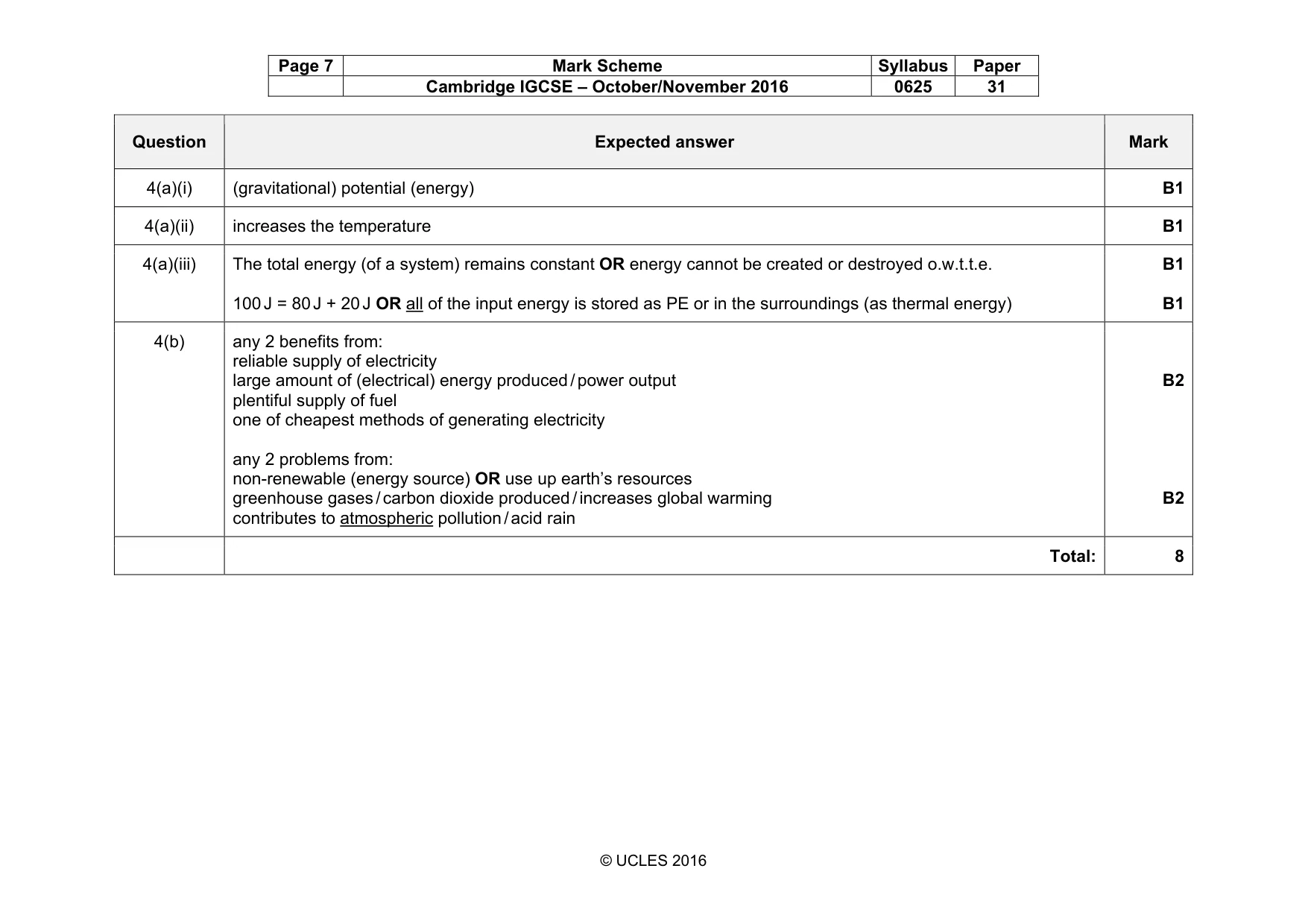 Mark scheme, page 7 of 13