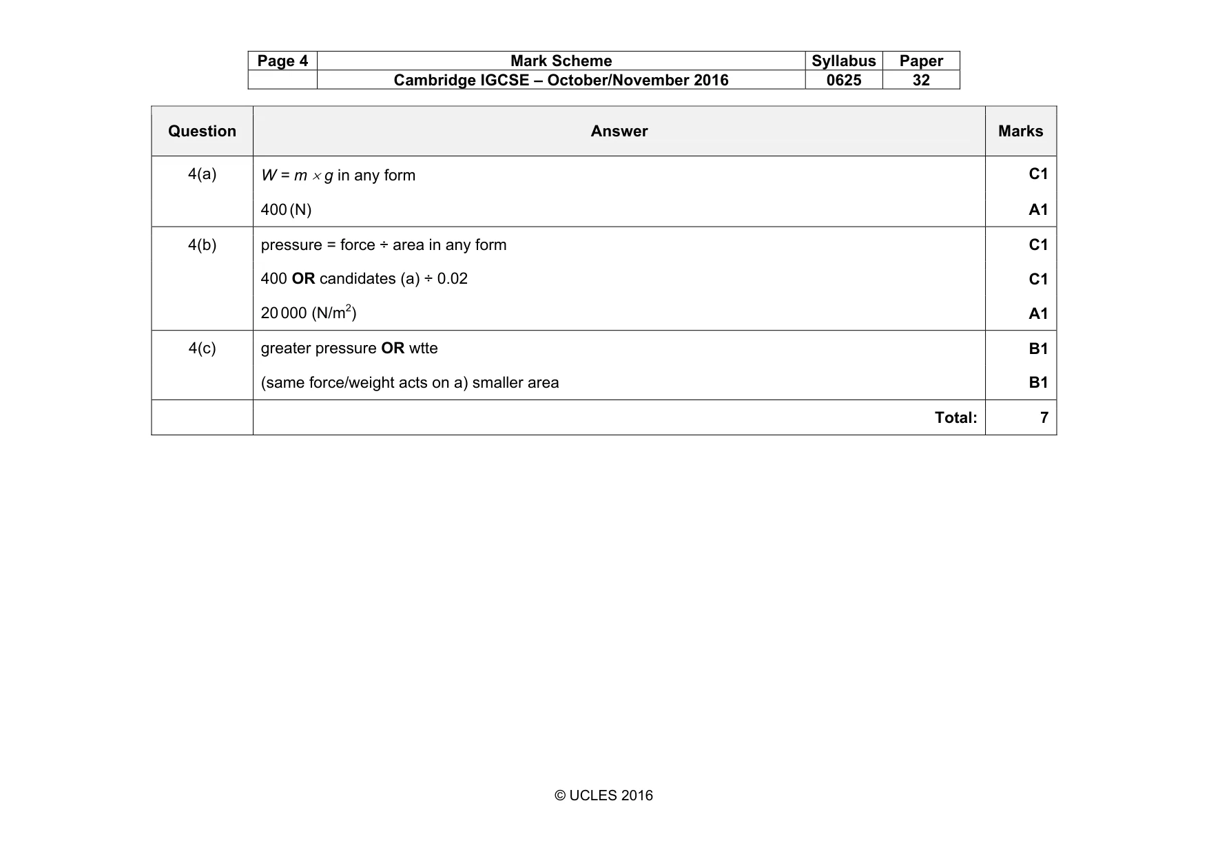 Mark scheme, page 4 of 10