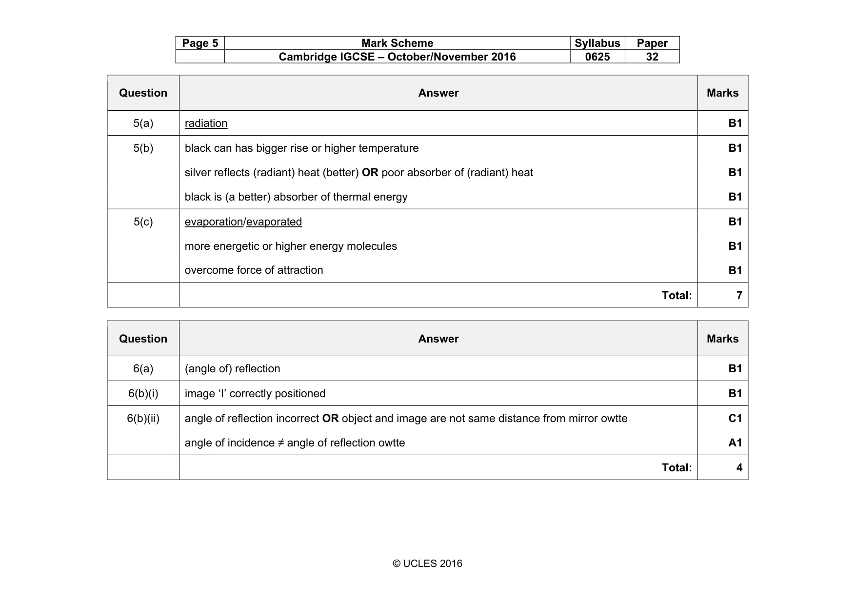 Mark scheme, page 5 of 10
