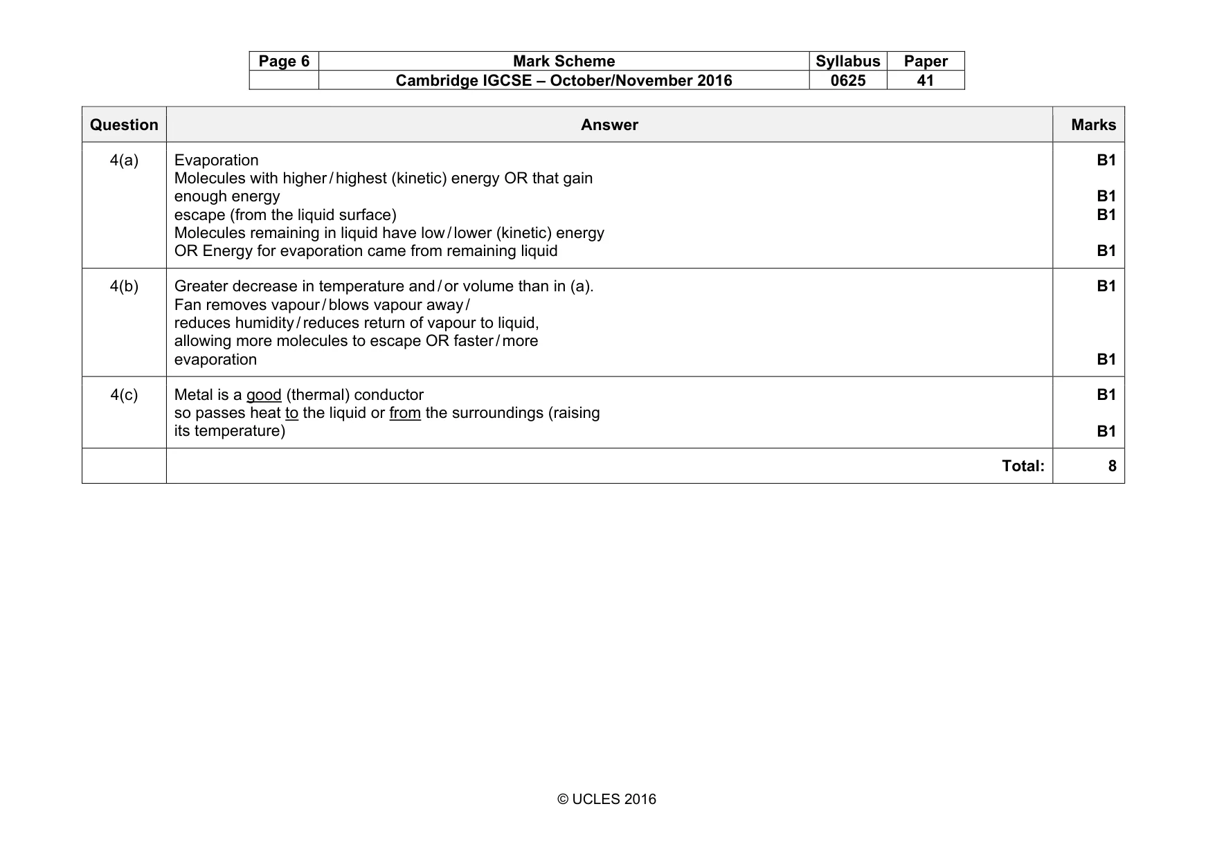 Mark scheme, page 6 of 11