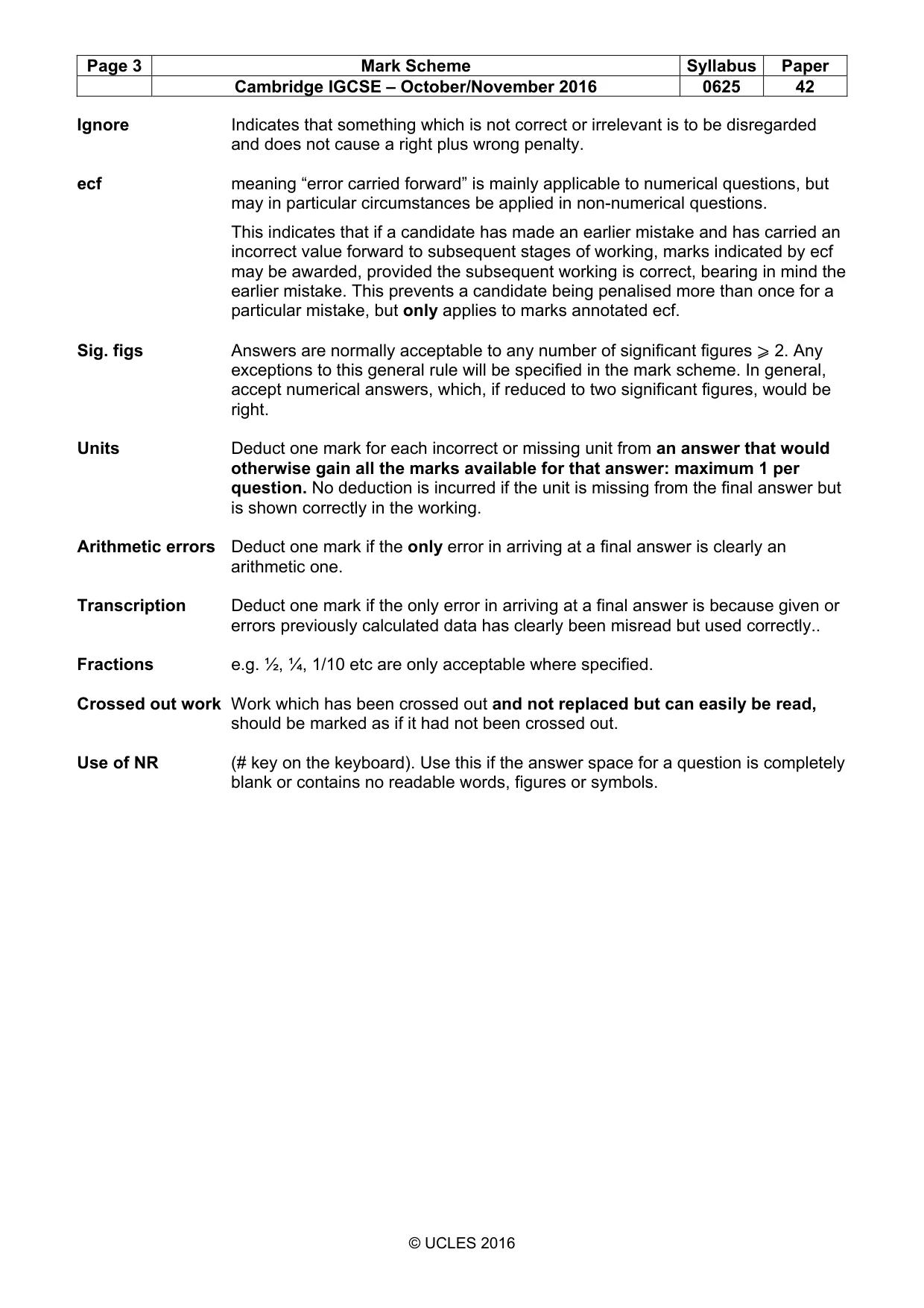 Mark scheme, page 3 of 9