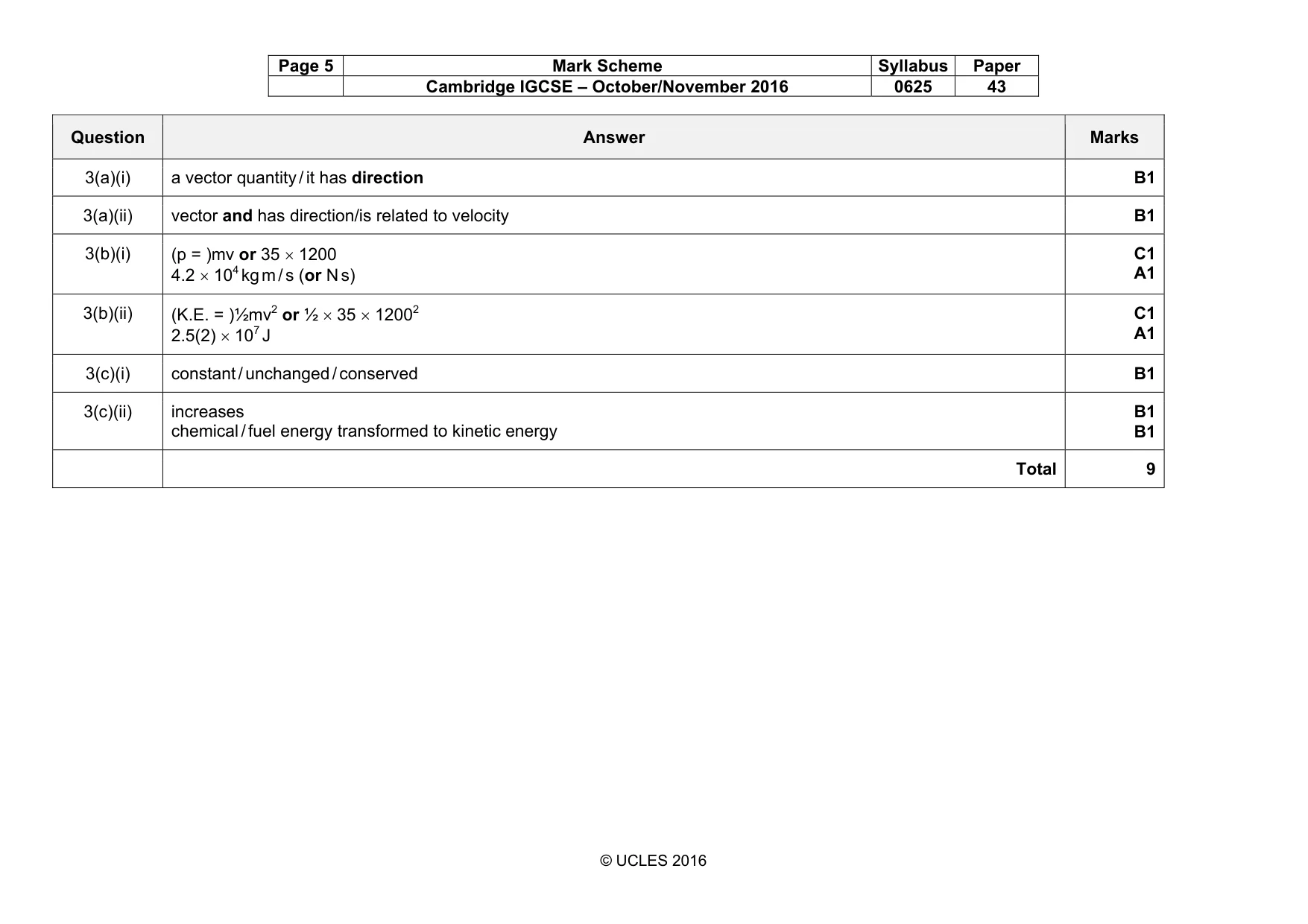 Mark scheme, page 5 of 11