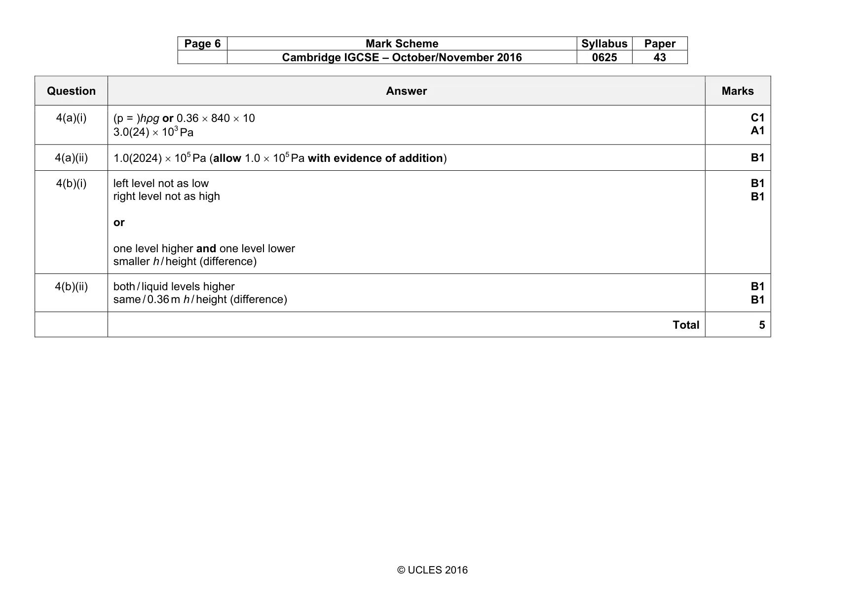 Mark scheme, page 6 of 11