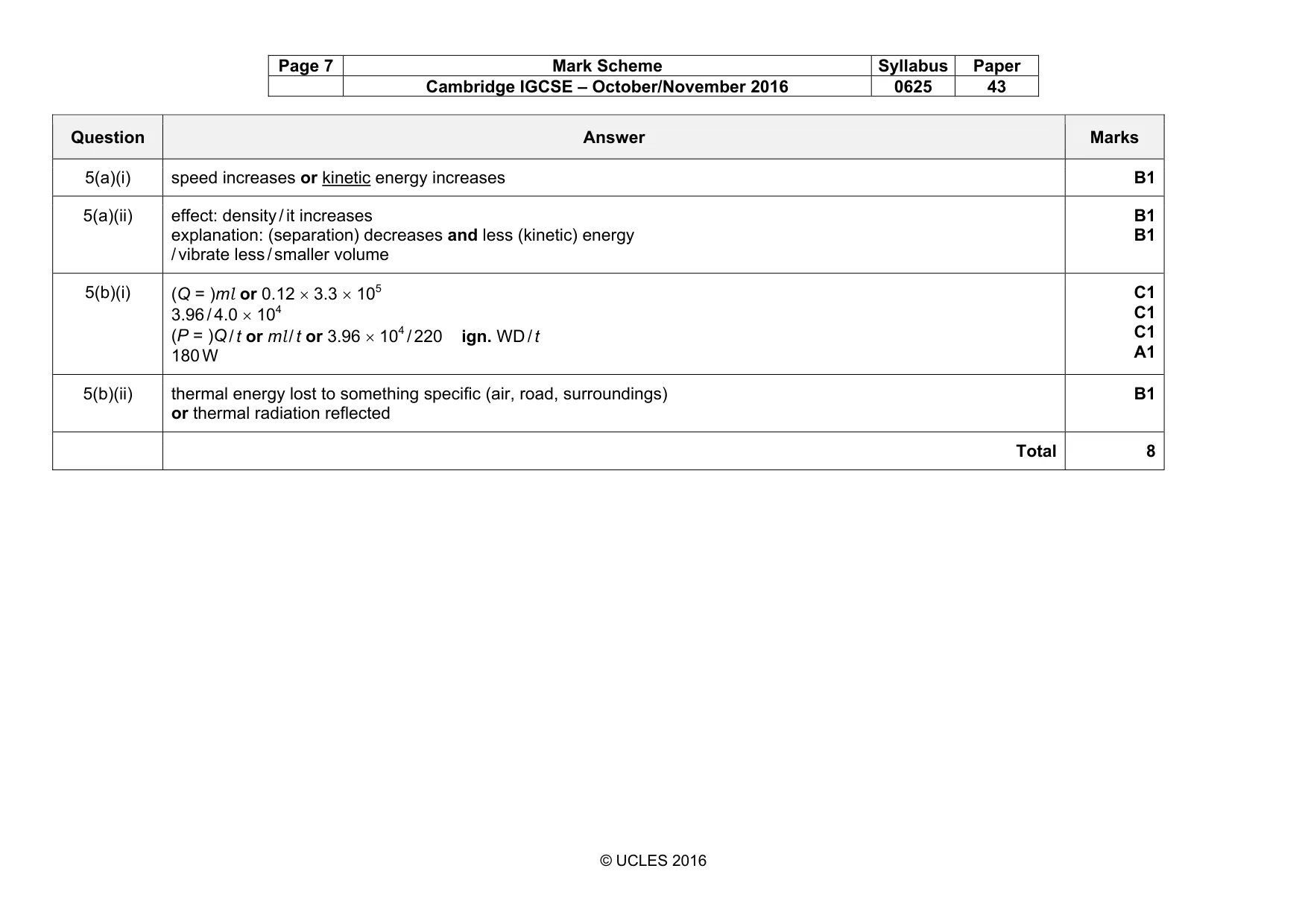 Mark scheme, page 7 of 11