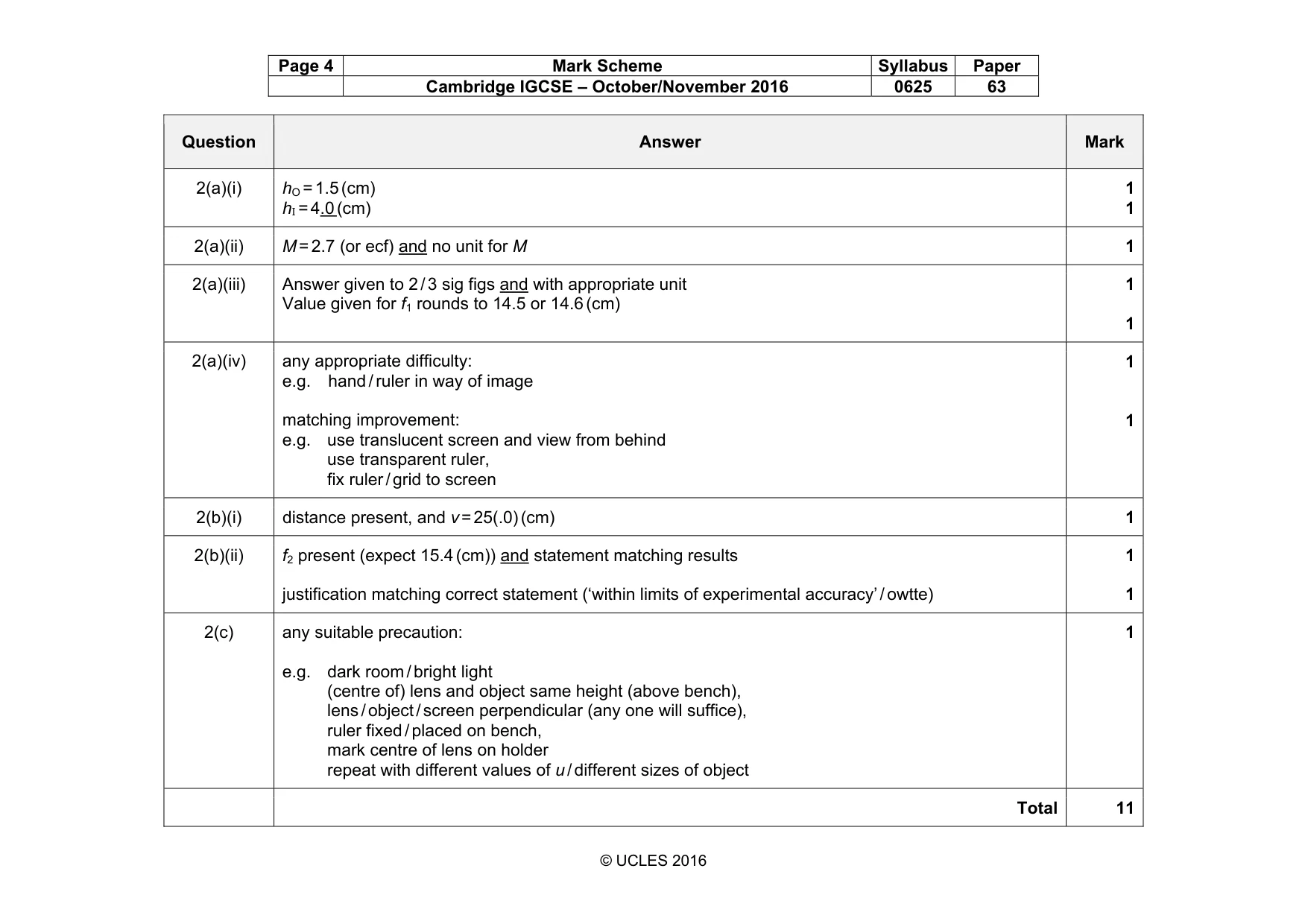 Mark scheme, page 4 of 6