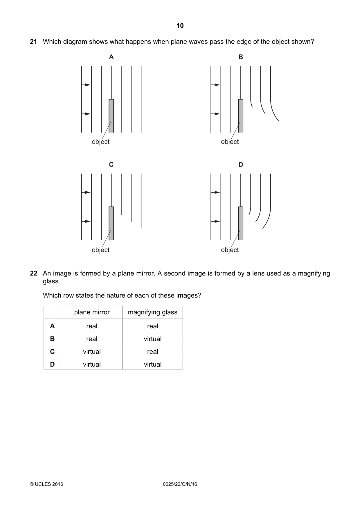 Cambridge IGCSE Physics 0625 2016 Oct/Nov Paper 2 · Variant 2 question paper, page 10 of 16
