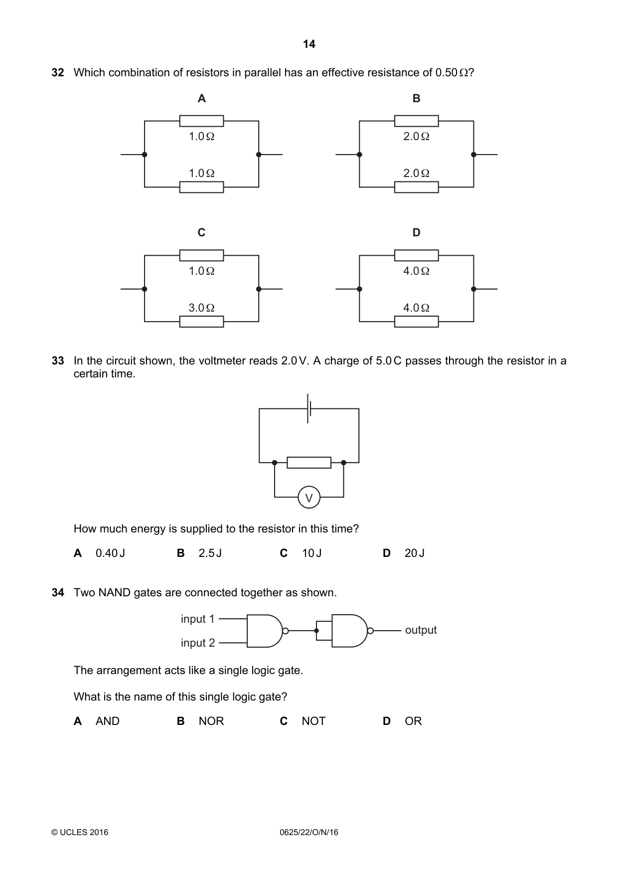 Cambridge IGCSE Physics 0625 2016 Oct/Nov Paper 2 · Variant 2 question paper, page 14 of 16