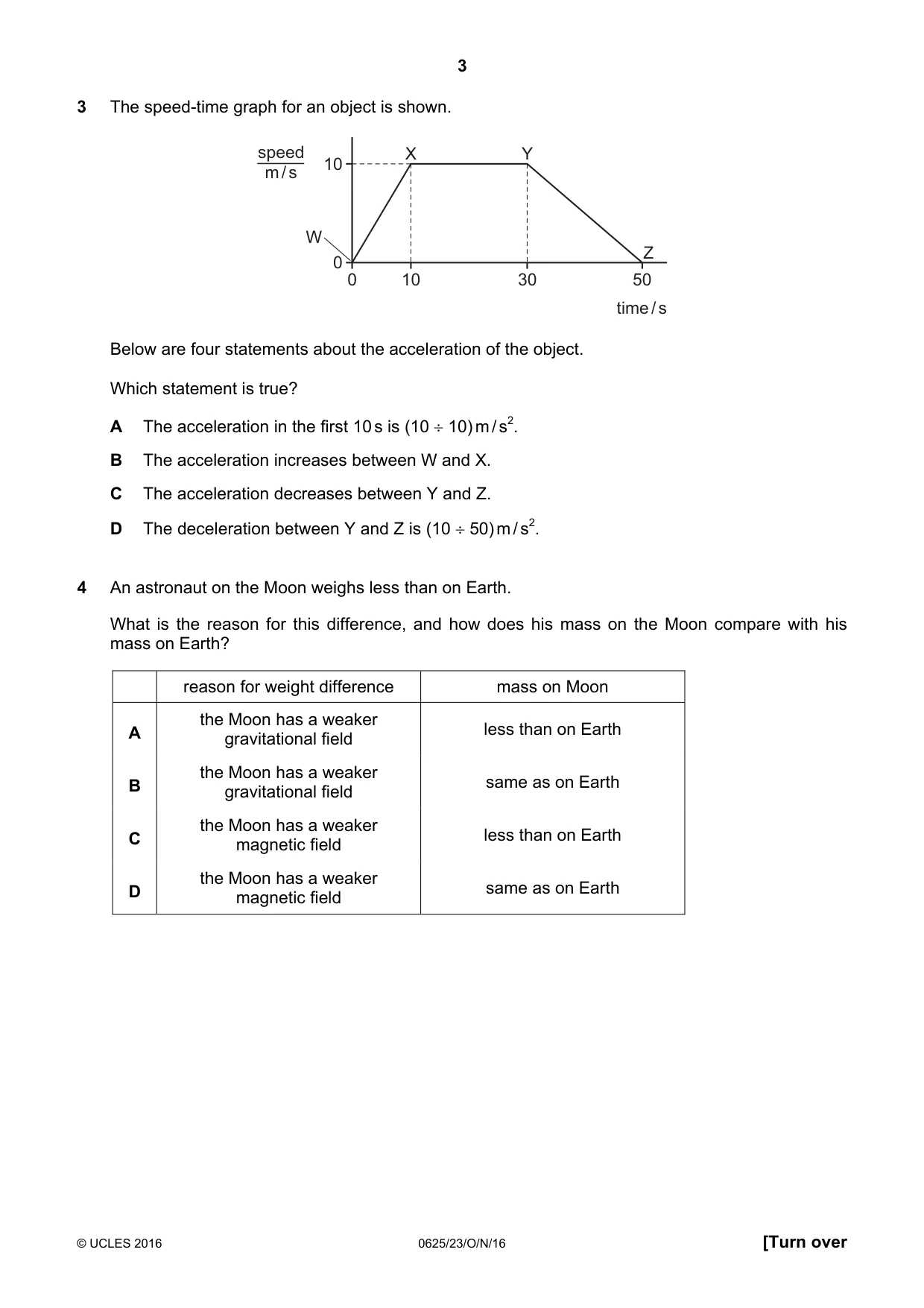 Cambridge IGCSE Physics 0625 2016 Oct/Nov Paper 2 · Variant 3 question paper, page 3 of 20