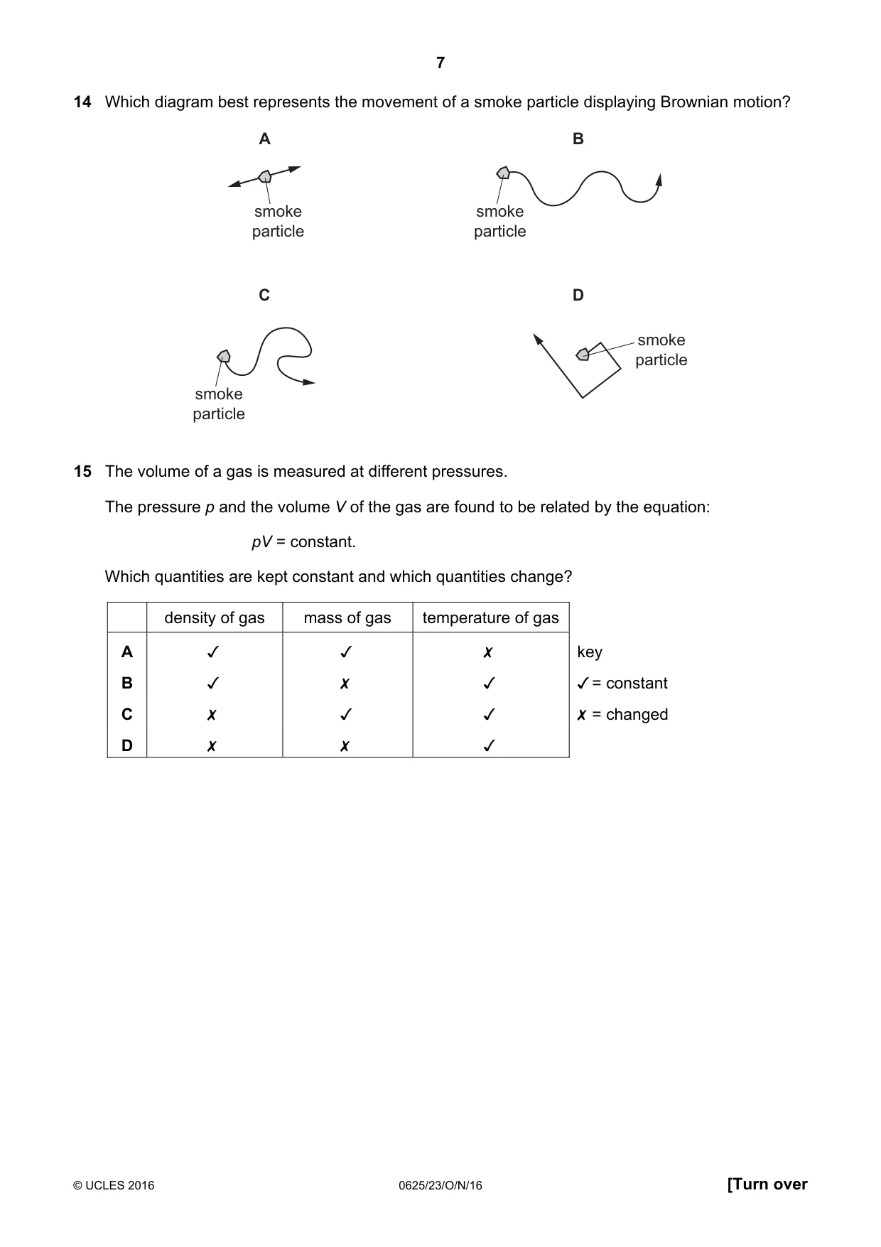 Cambridge IGCSE Physics 0625 2016 Oct/Nov Paper 2 · Variant 3 question paper, page 7 of 20