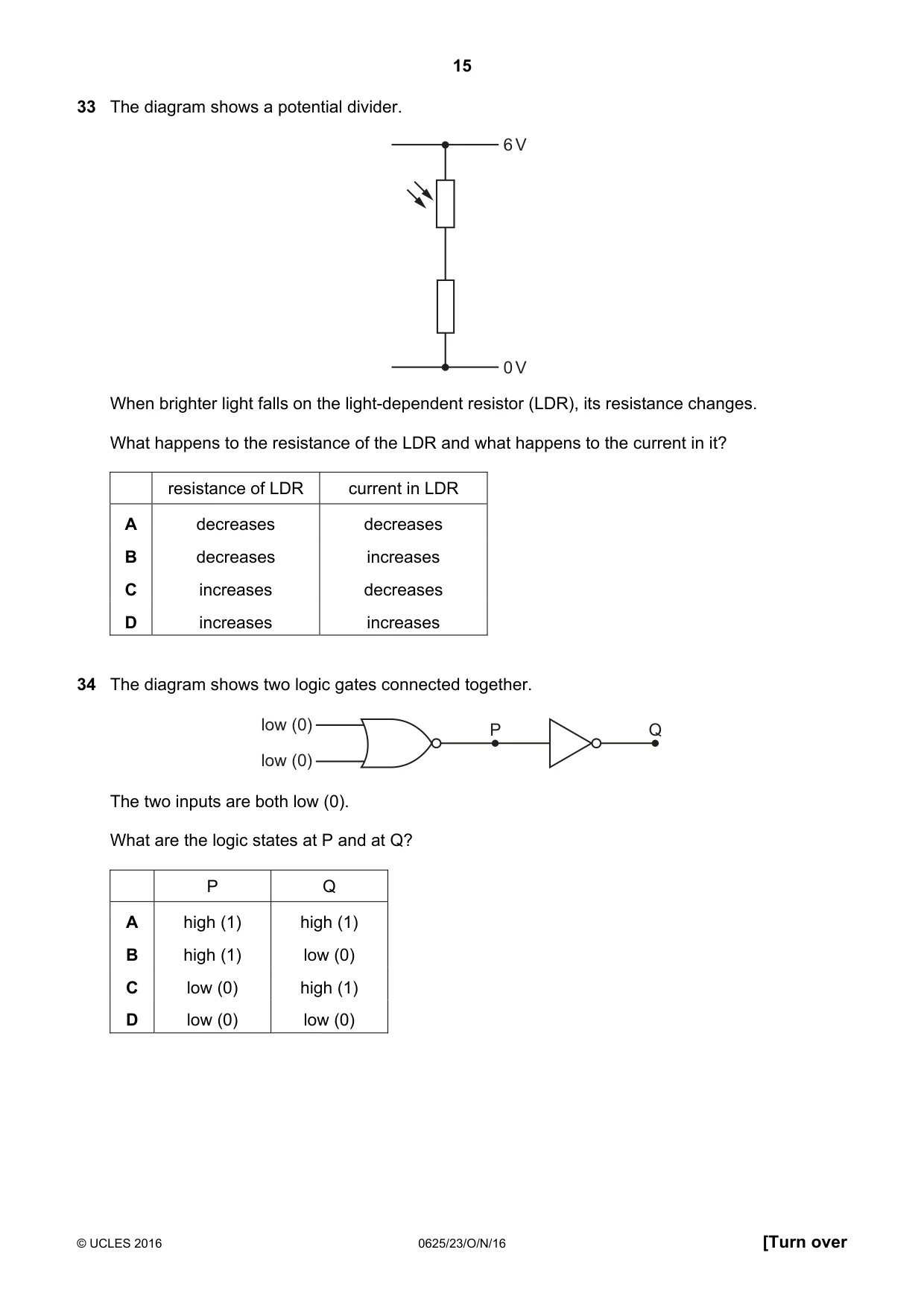 Cambridge IGCSE Physics 0625 2016 Oct/Nov Paper 2 · Variant 3 question paper, page 15 of 20
