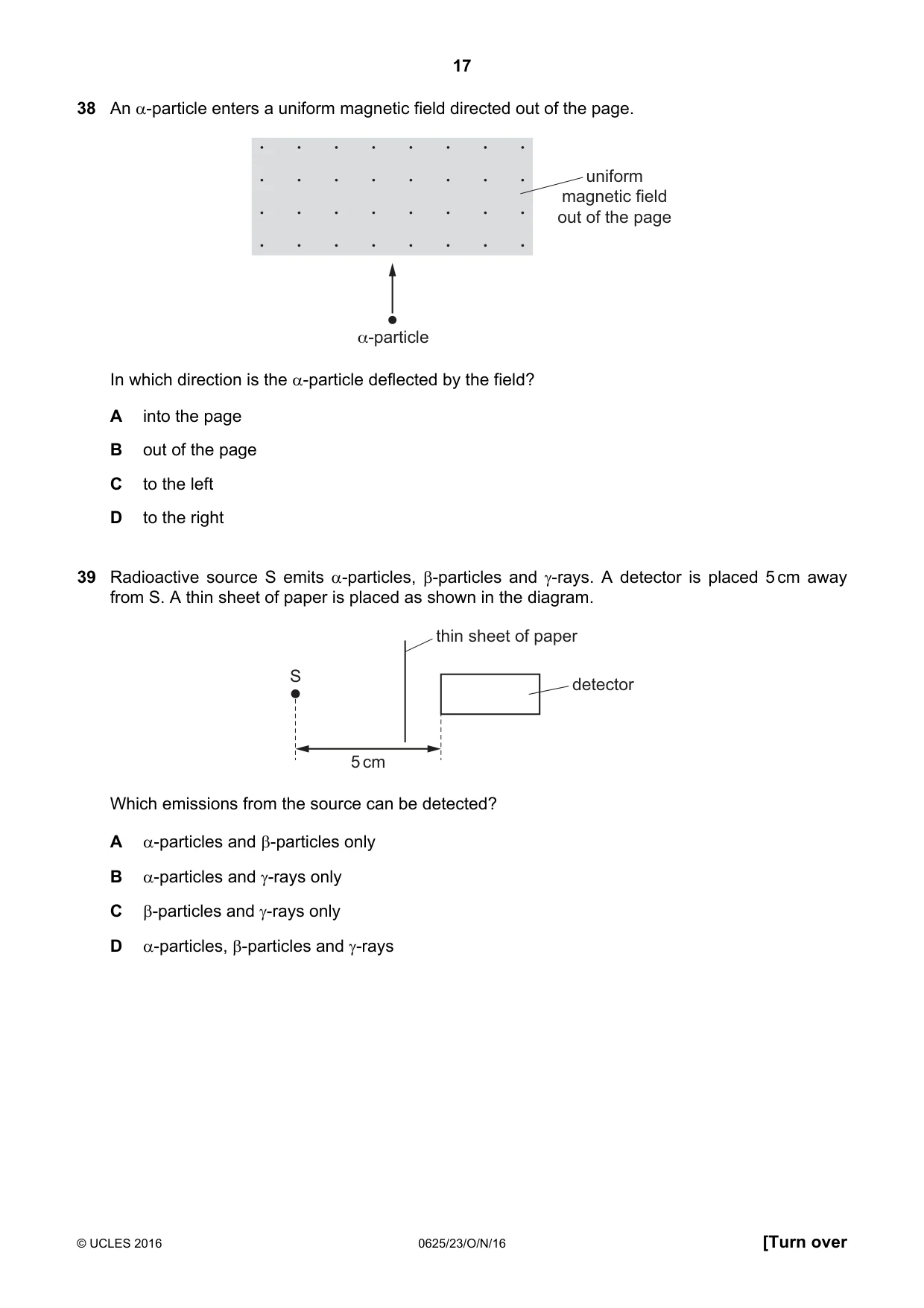 Cambridge IGCSE Physics 0625 2016 Oct/Nov Paper 2 · Variant 3 question paper, page 17 of 20