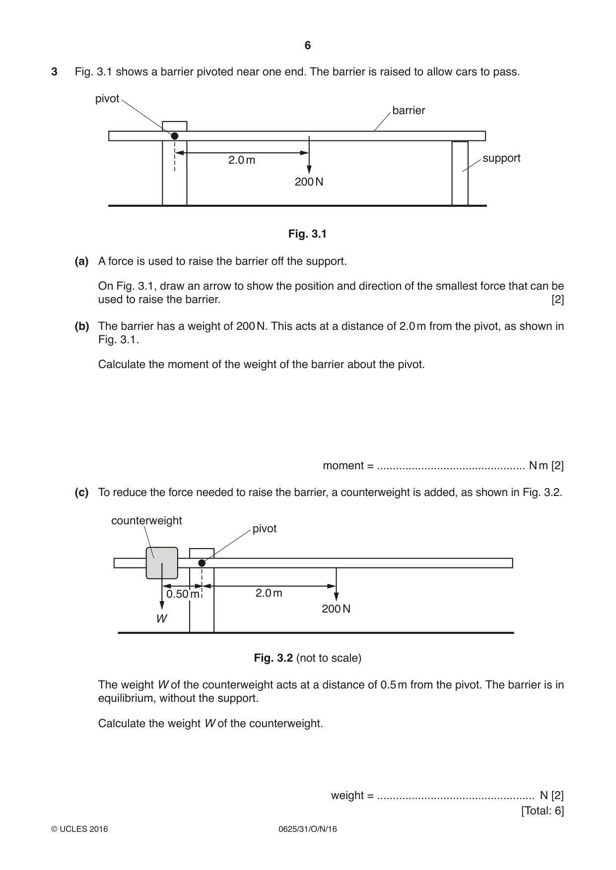 Cambridge IGCSE Physics 0625 2016 Oct/Nov Paper 3 · Variant 1 question paper, page 6 of 20