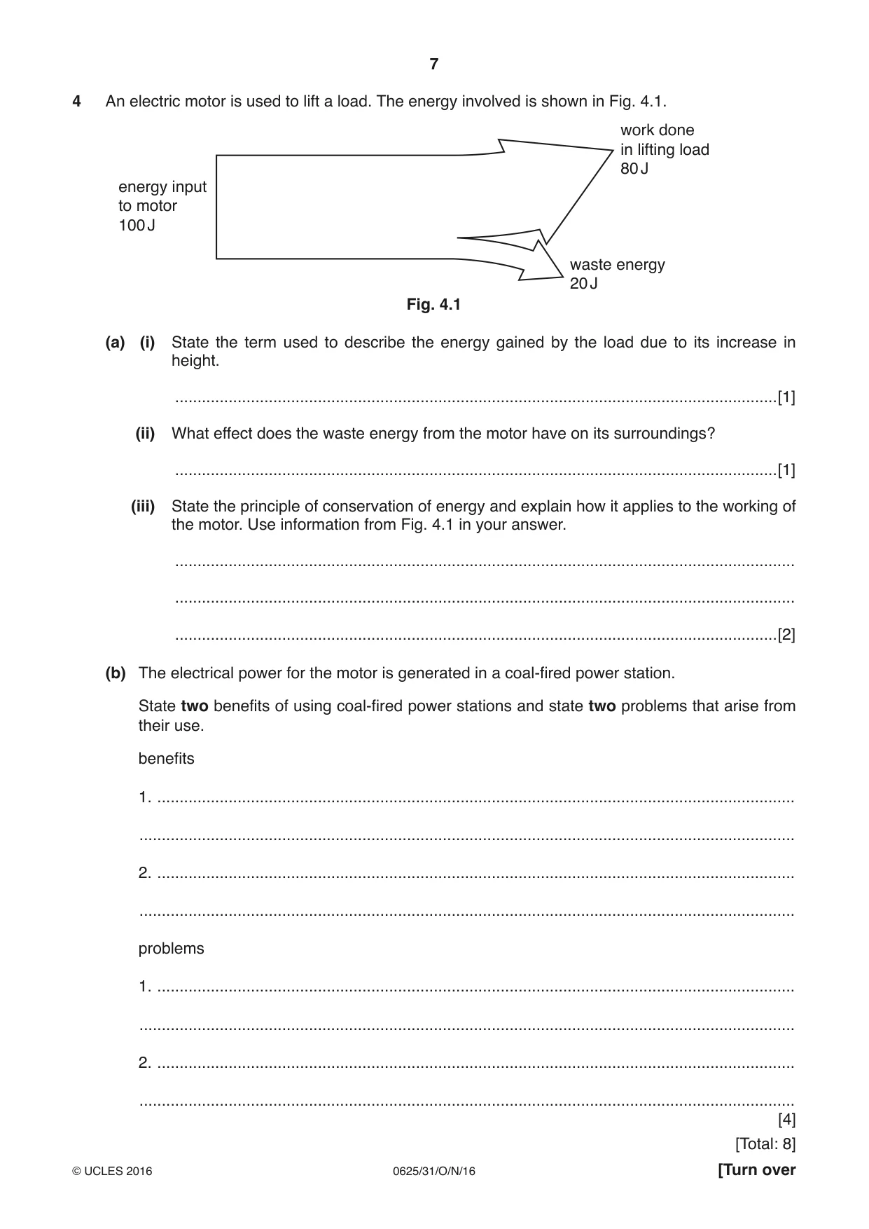 Cambridge IGCSE Physics 0625 2016 Oct/Nov Paper 3 · Variant 1 question paper, page 7 of 20