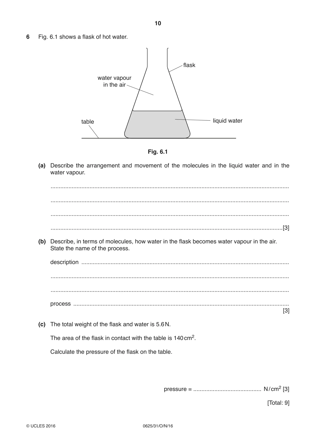 Cambridge IGCSE Physics 0625 2016 Oct/Nov Paper 3 · Variant 1 question paper, page 10 of 20