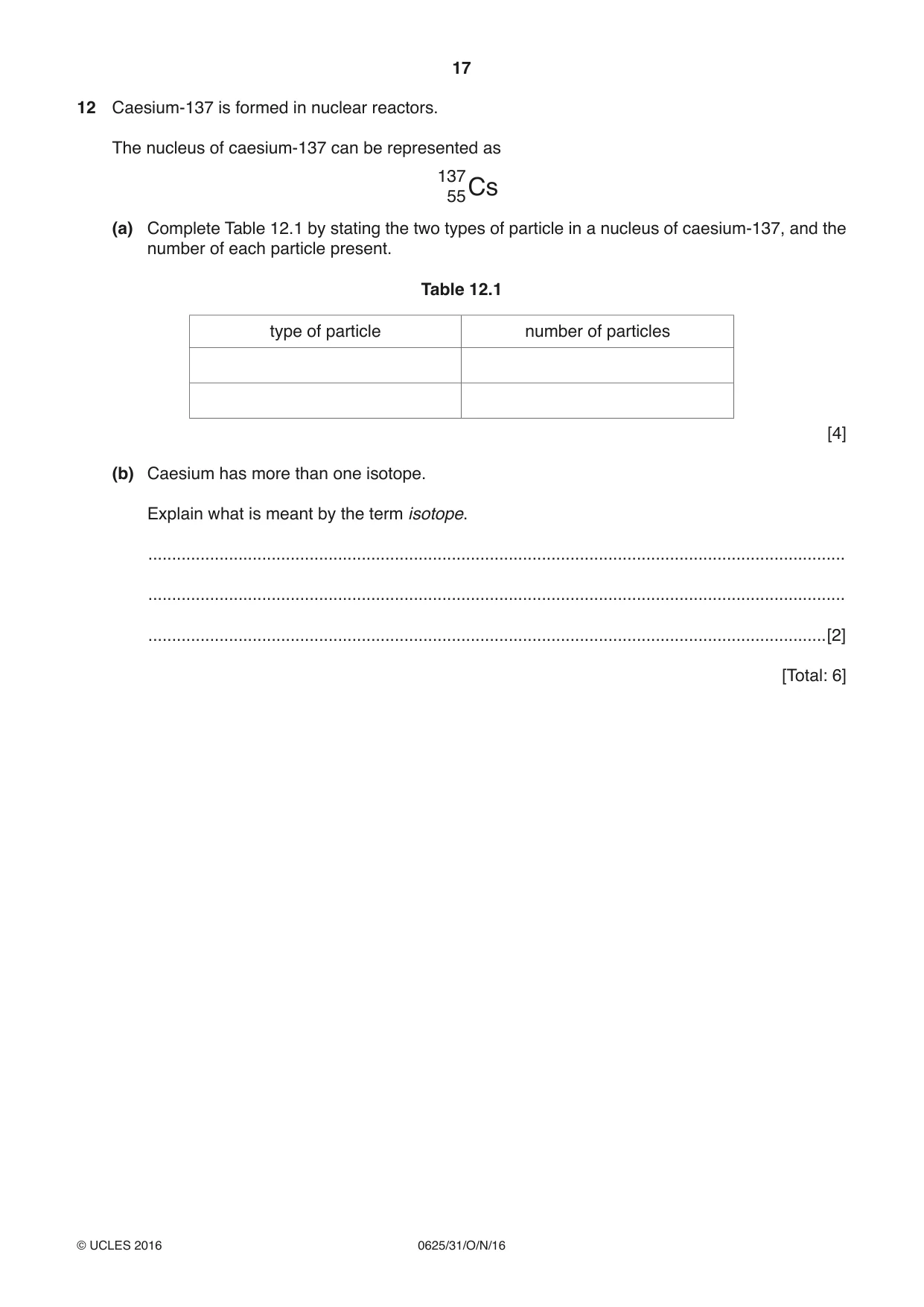 Cambridge IGCSE Physics 0625 2016 Oct/Nov Paper 3 · Variant 1 question paper, page 17 of 20