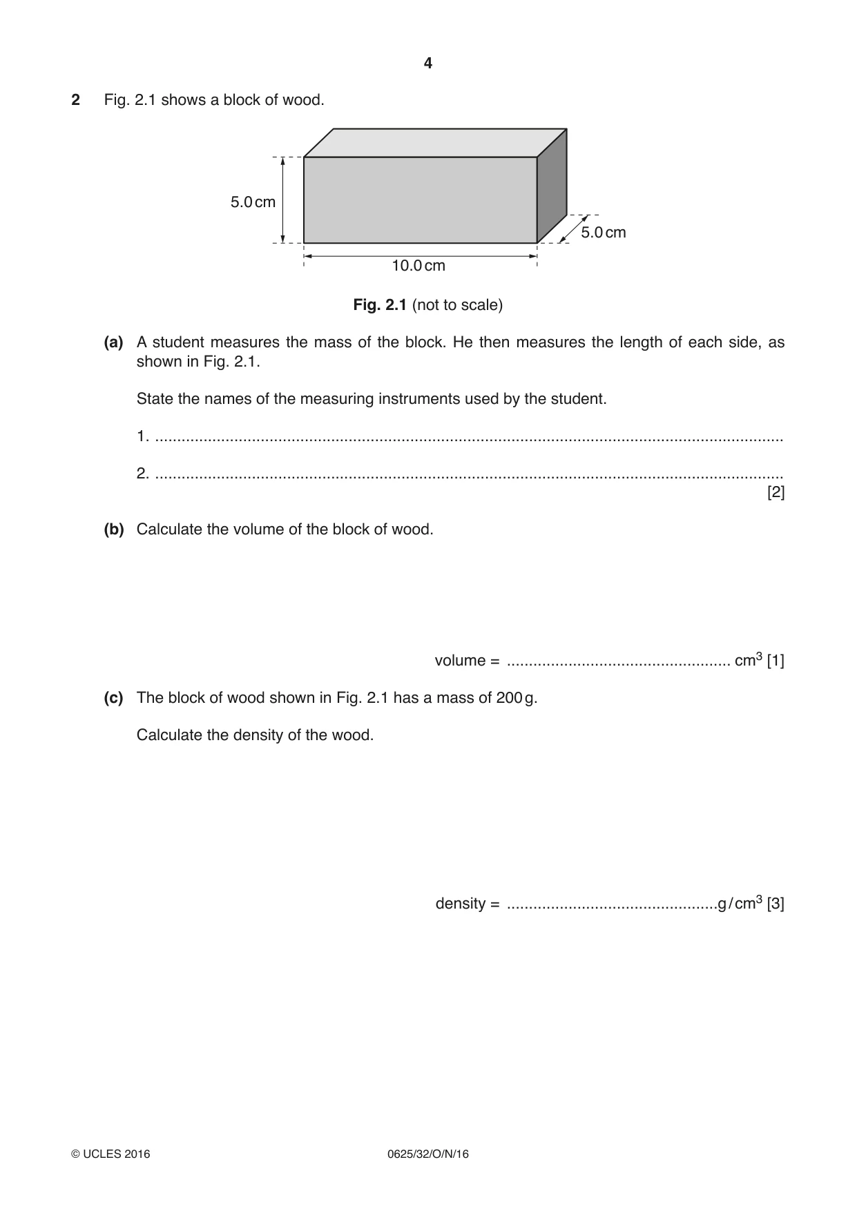 Cambridge IGCSE Physics 0625 2016 Oct/Nov Paper 3 · Variant 2 question paper, page 4 of 16