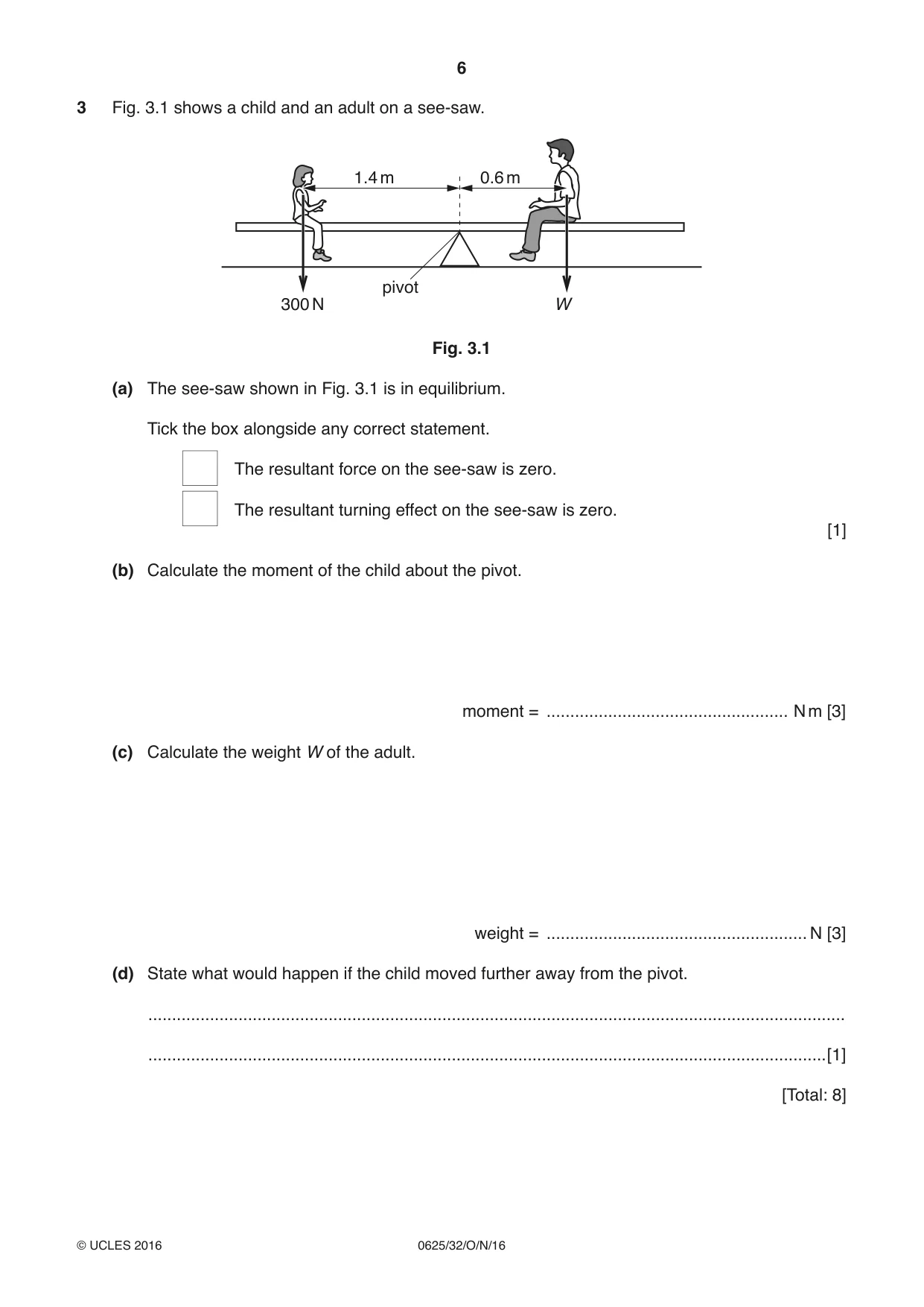 Cambridge IGCSE Physics 0625 2016 Oct/Nov Paper 3 · Variant 2 question paper, page 6 of 16