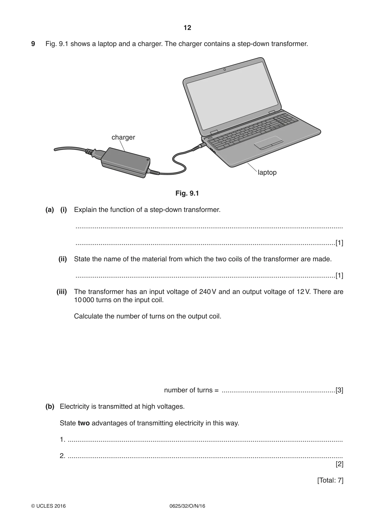 Cambridge IGCSE Physics 0625 2016 Oct/Nov Paper 3 · Variant 2 question paper, page 12 of 16