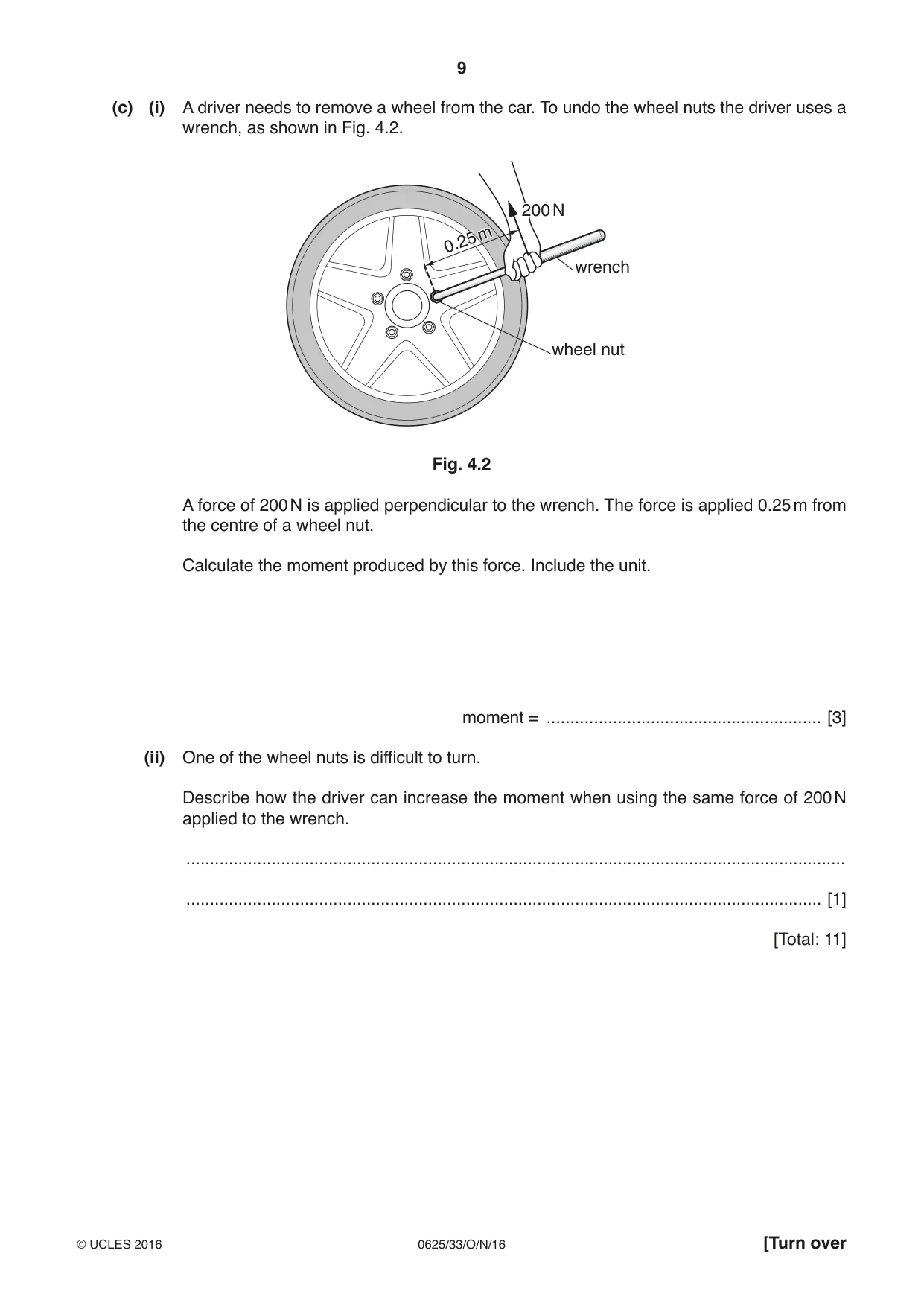 Cambridge IGCSE Physics 0625 2016 Oct/Nov Paper 3 · Variant 3 question paper, page 9 of 20