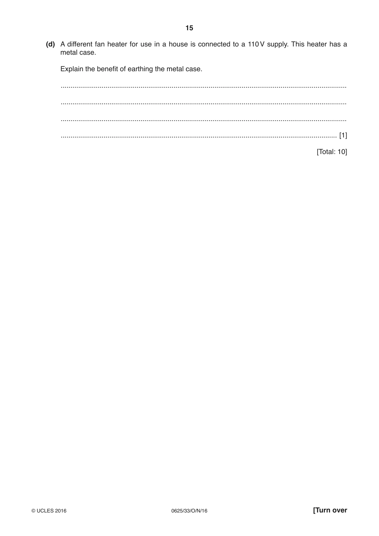 Cambridge IGCSE Physics 0625 2016 Oct/Nov Paper 3 · Variant 3 question paper, page 15 of 20