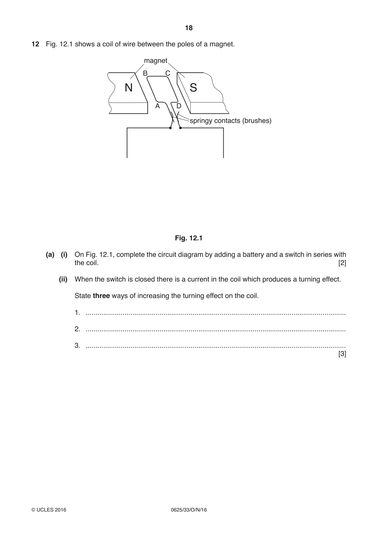 Cambridge IGCSE Physics 0625 2016 Oct/Nov Paper 3 · Variant 3 question paper, page 18 of 20