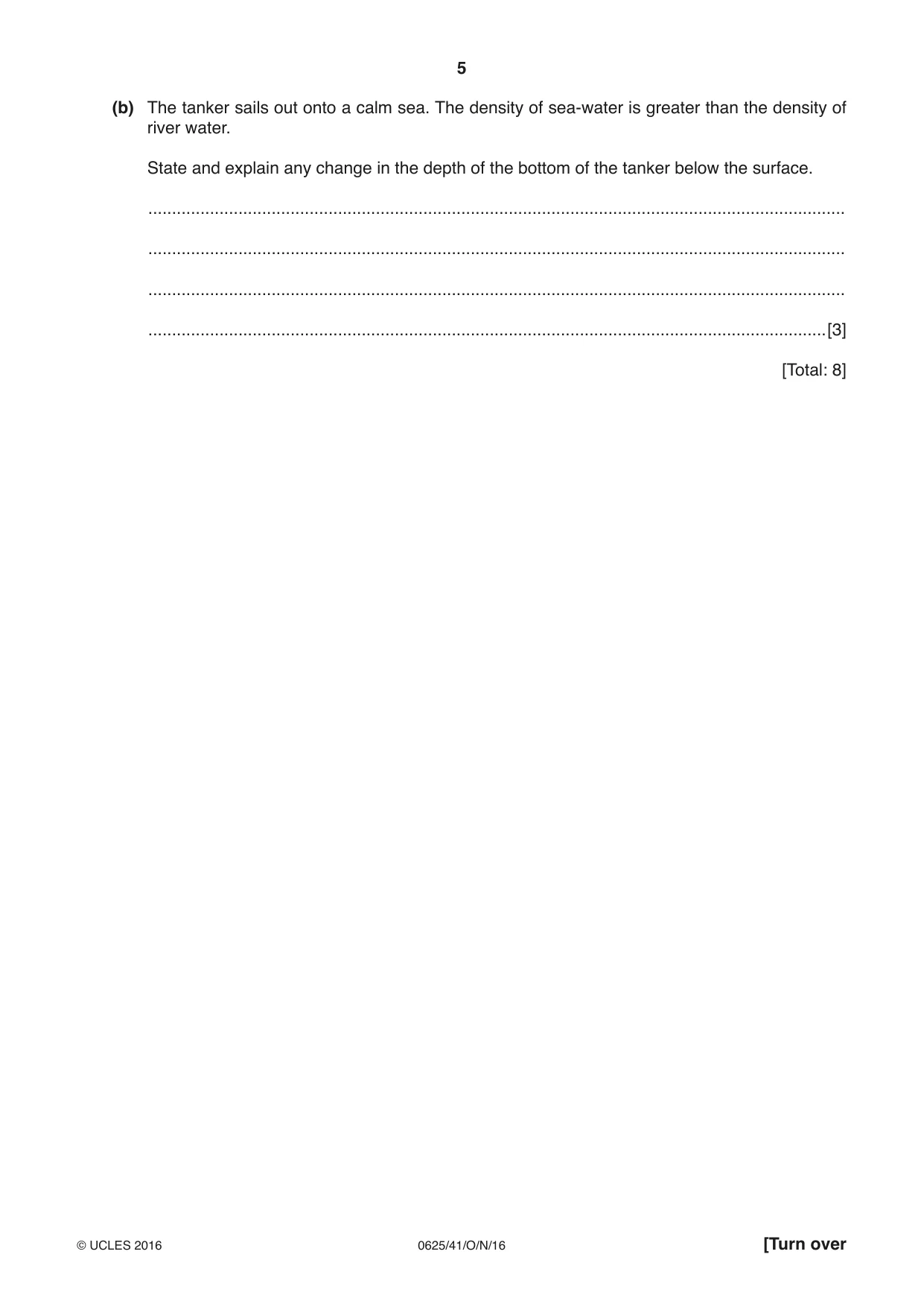 Cambridge IGCSE Physics 0625 2016 Oct/Nov Paper 4 · Variant 1 question paper, page 5 of 16