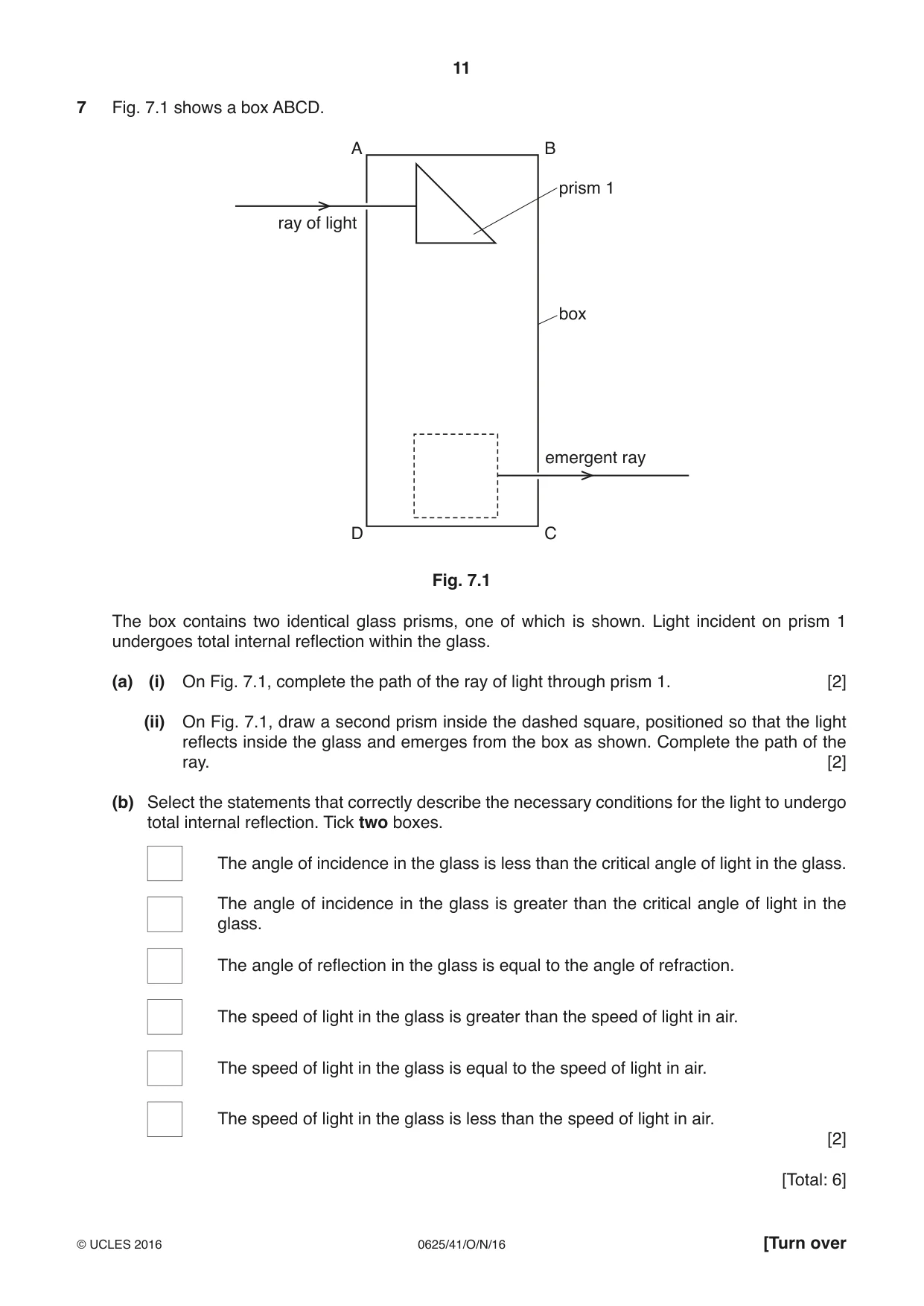 Cambridge IGCSE Physics 0625 2016 Oct/Nov Paper 4 · Variant 1 question paper, page 11 of 16