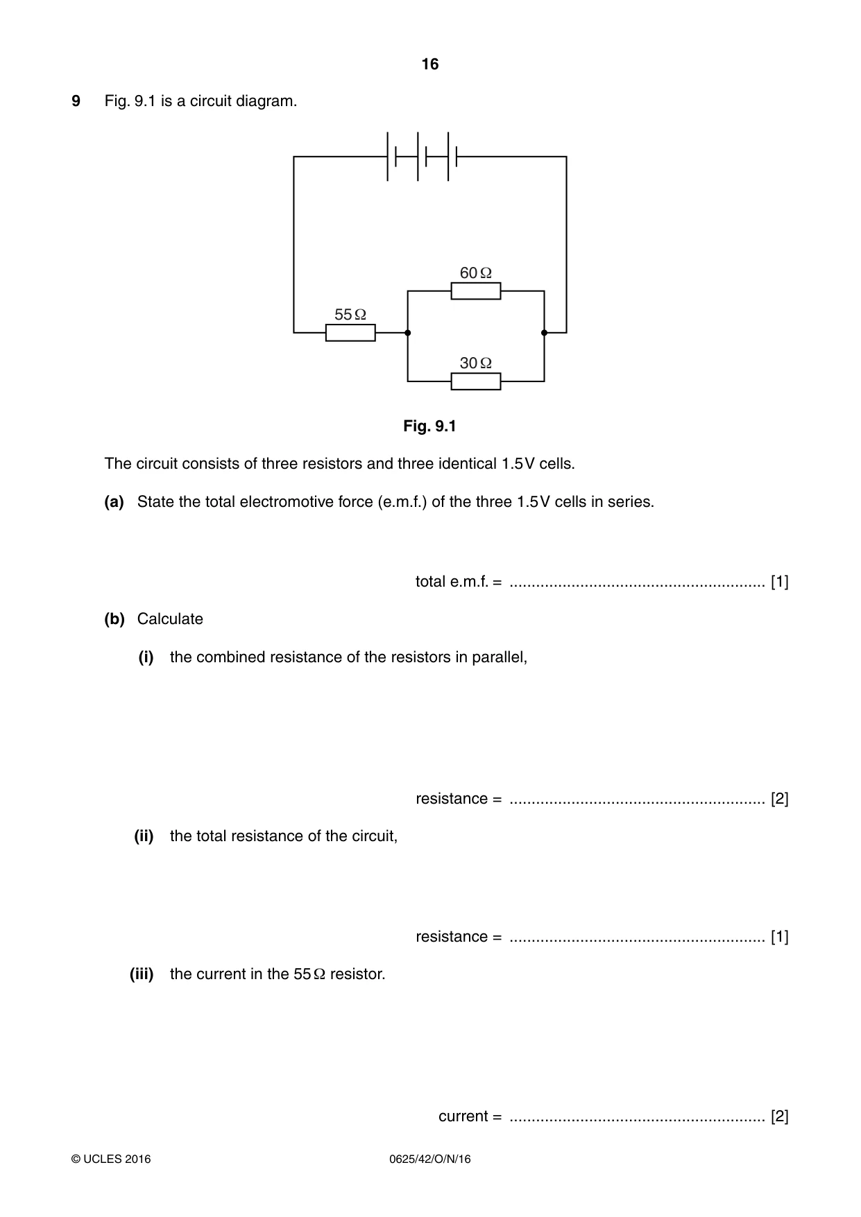 Cambridge IGCSE Physics 0625 2016 Oct/Nov Paper 4 · Variant 2 question paper, page 16 of 20