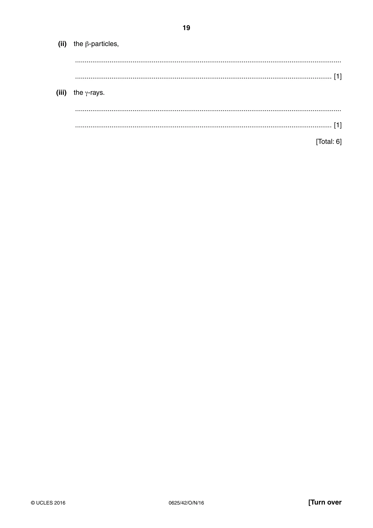 Cambridge IGCSE Physics 0625 2016 Oct/Nov Paper 4 · Variant 2 question paper, page 19 of 20