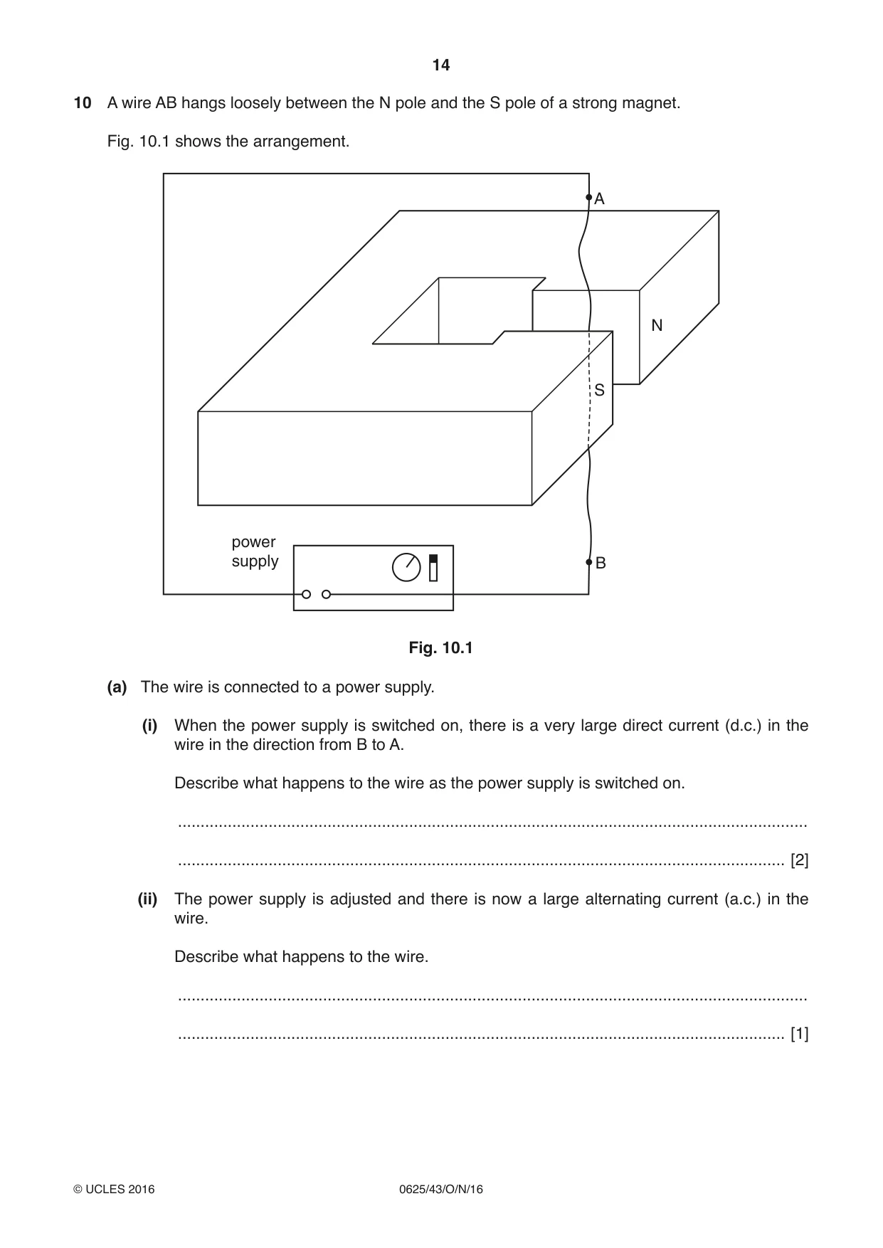 Cambridge IGCSE Physics 0625 2016 Oct/Nov Paper 4 · Variant 3 question paper, page 14 of 16