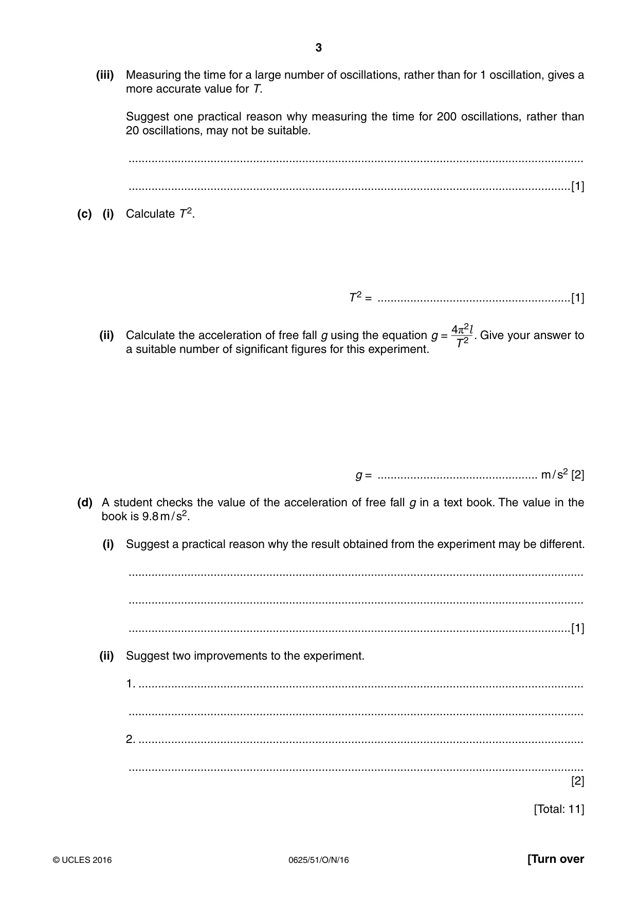 Cambridge IGCSE Physics 0625 2016 Oct/Nov Paper 5 · Variant 1 question paper, page 3 of 12