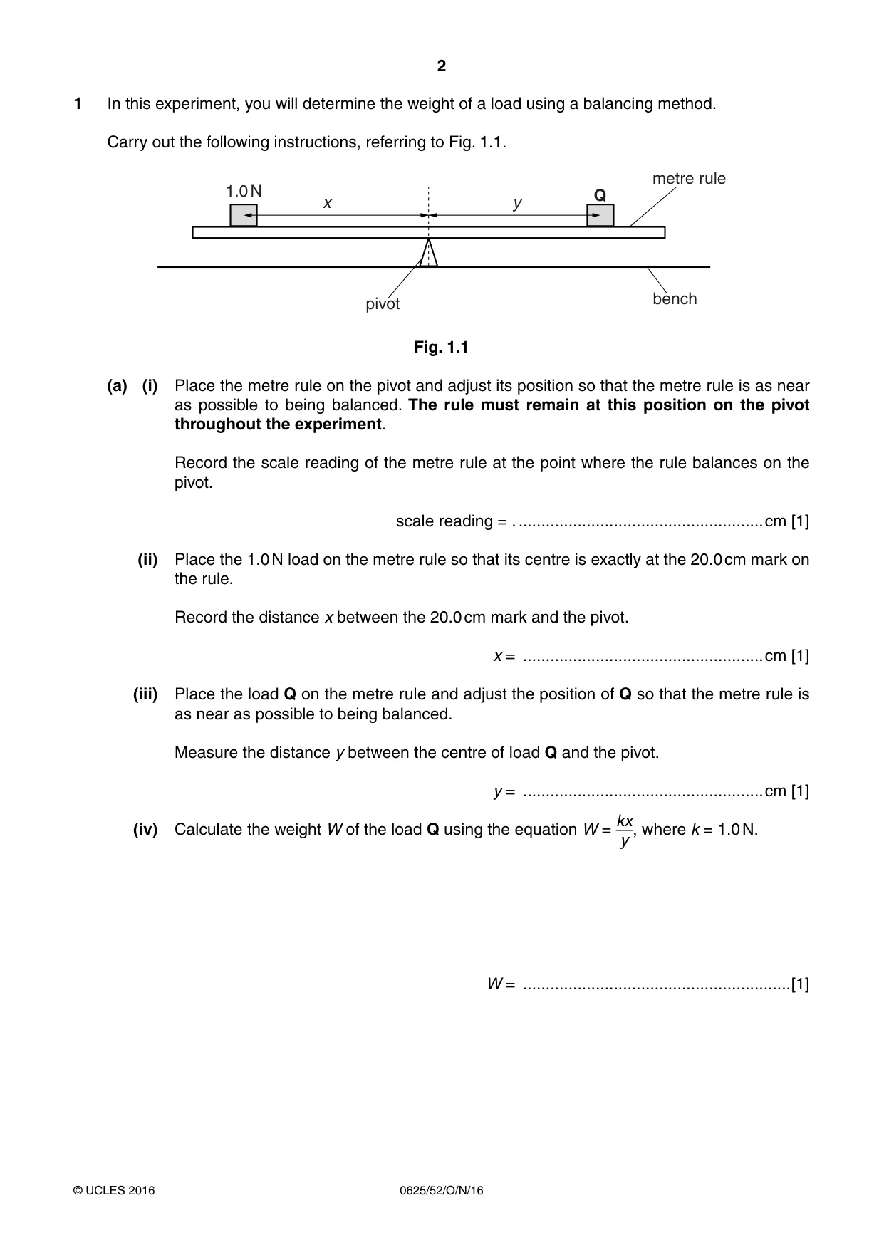 Cambridge IGCSE Physics 0625 2016 Oct/Nov Paper 5 · Variant 2 question paper, page 2 of 12