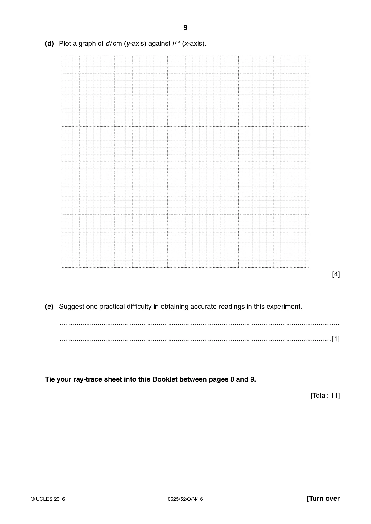 Cambridge IGCSE Physics 0625 2016 Oct/Nov Paper 5 · Variant 2 question paper, page 9 of 12
