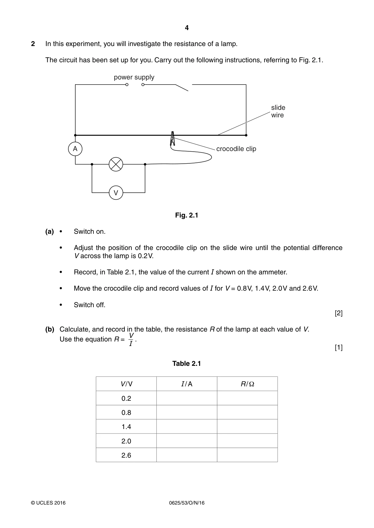 Cambridge IGCSE Physics 0625 2016 Oct/Nov Paper 5 · Variant 3 question paper, page 4 of 12