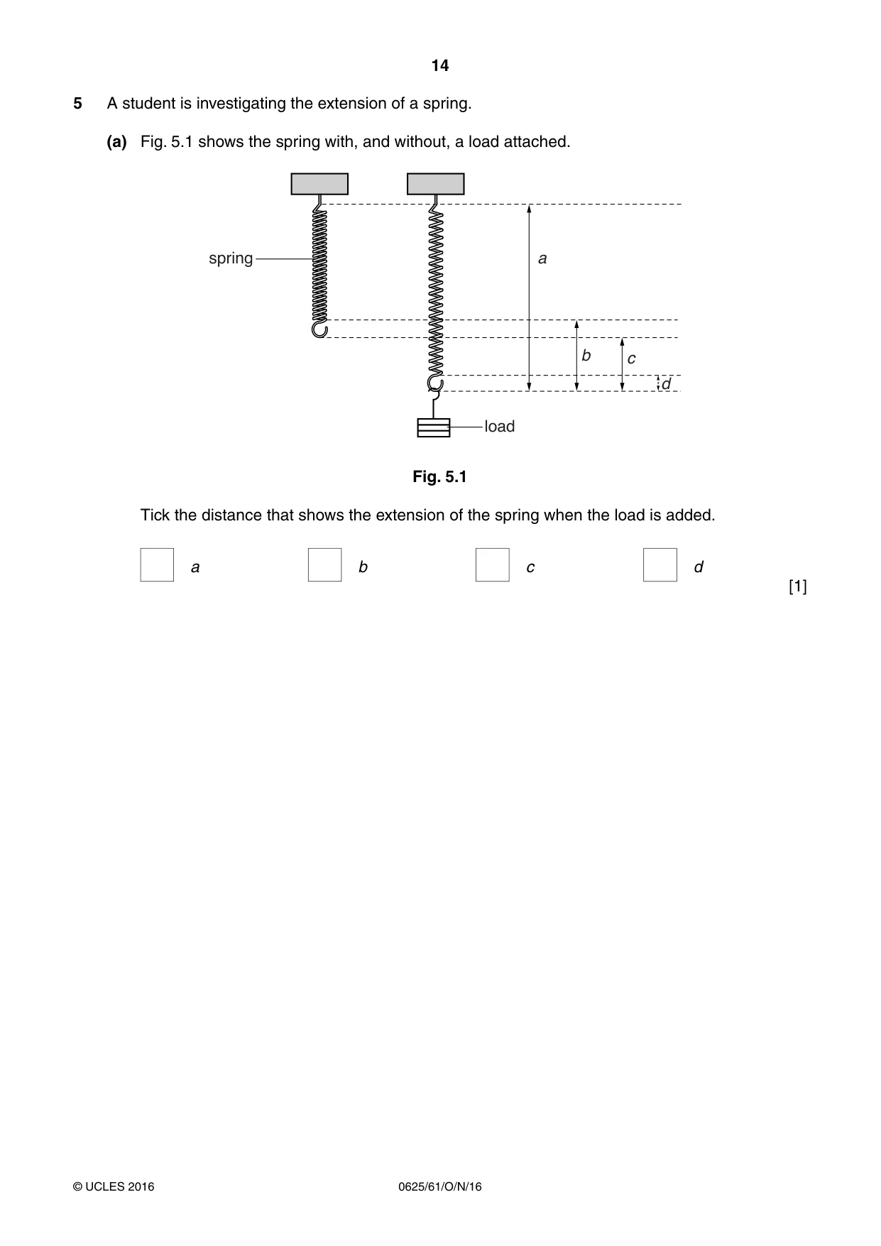 Cambridge IGCSE Physics 0625 2016 Oct/Nov Paper 6 · Variant 1 question paper, page 14 of 16