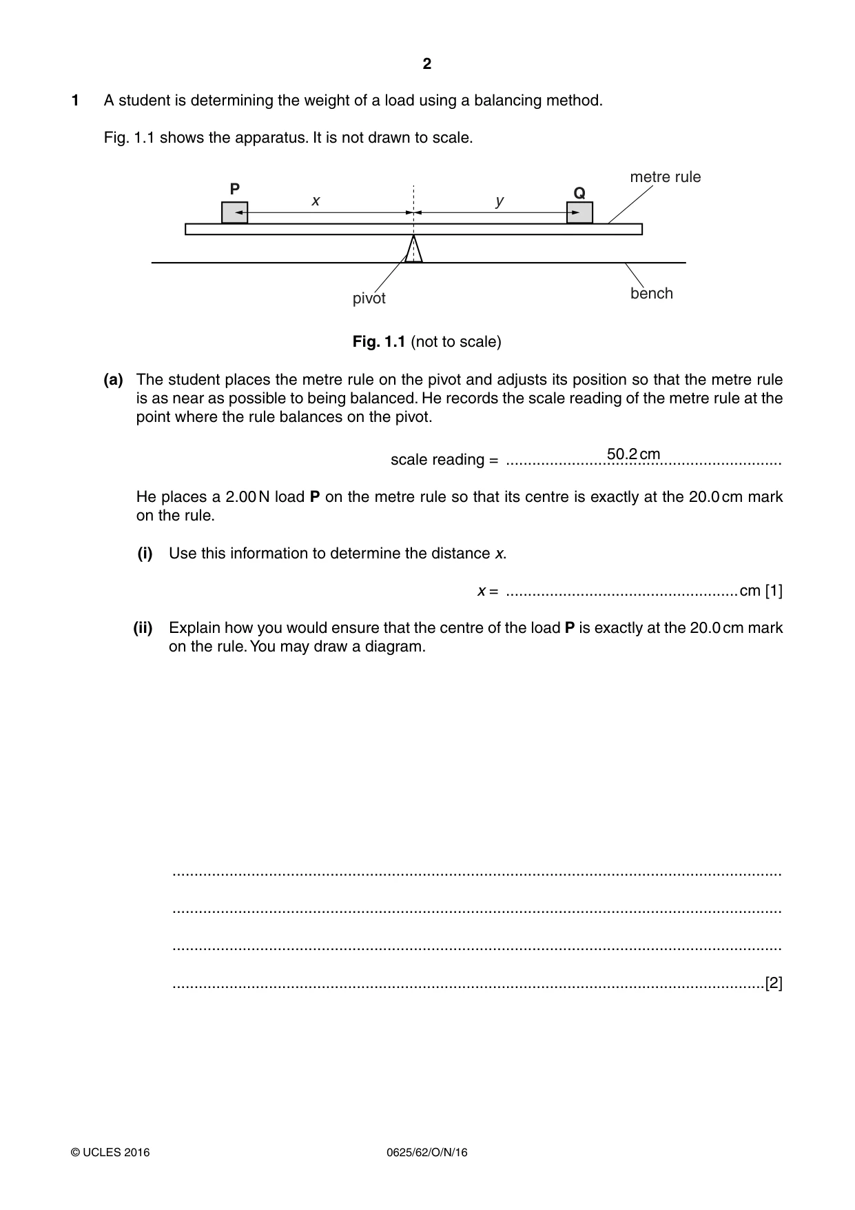 Cambridge IGCSE Physics 0625 2016 Oct/Nov Paper 6 · Variant 2 question paper, page 2 of 12